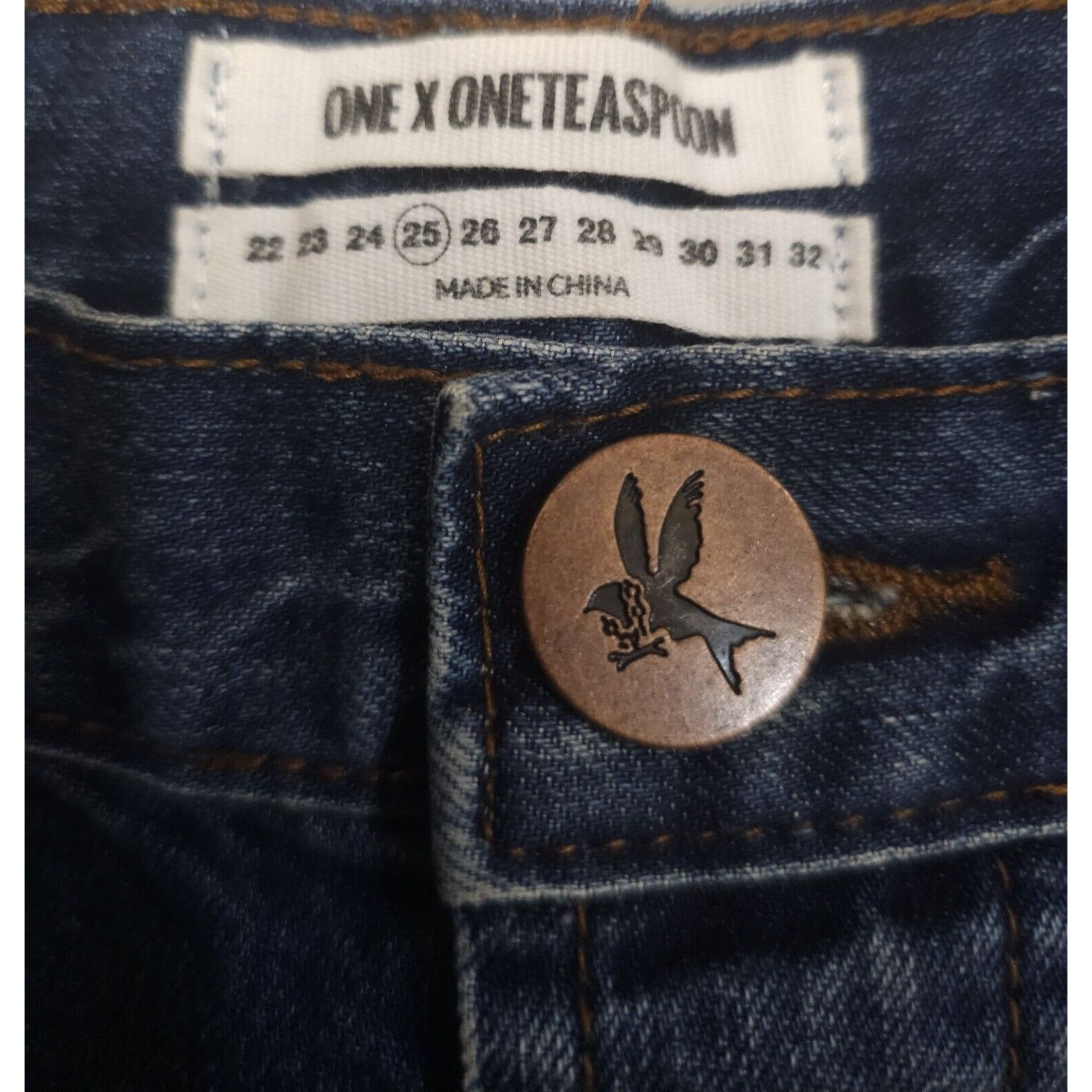 One Teaspoon One Teaspoon Outlaws Cotton Denim Dark Wash Distressed 25 Size 25" / US 0 / IT 36 - 5 Thumbnail