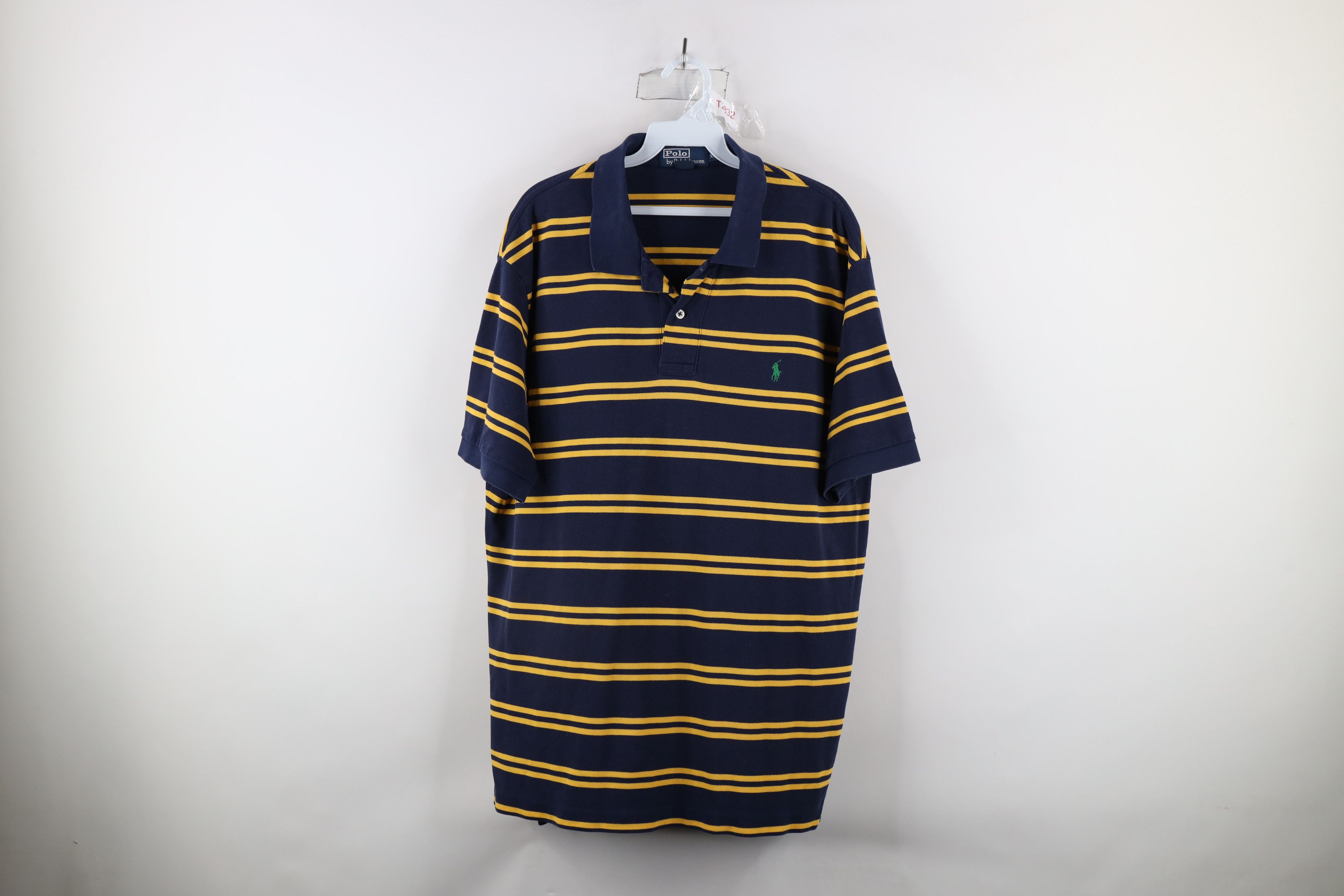 Polo Ralph Lauren Vintage 90s Ralph Lauren Block Collared Polo Shirt Blue Size US XL / EU 56 / 4 - 1 Thumbnail