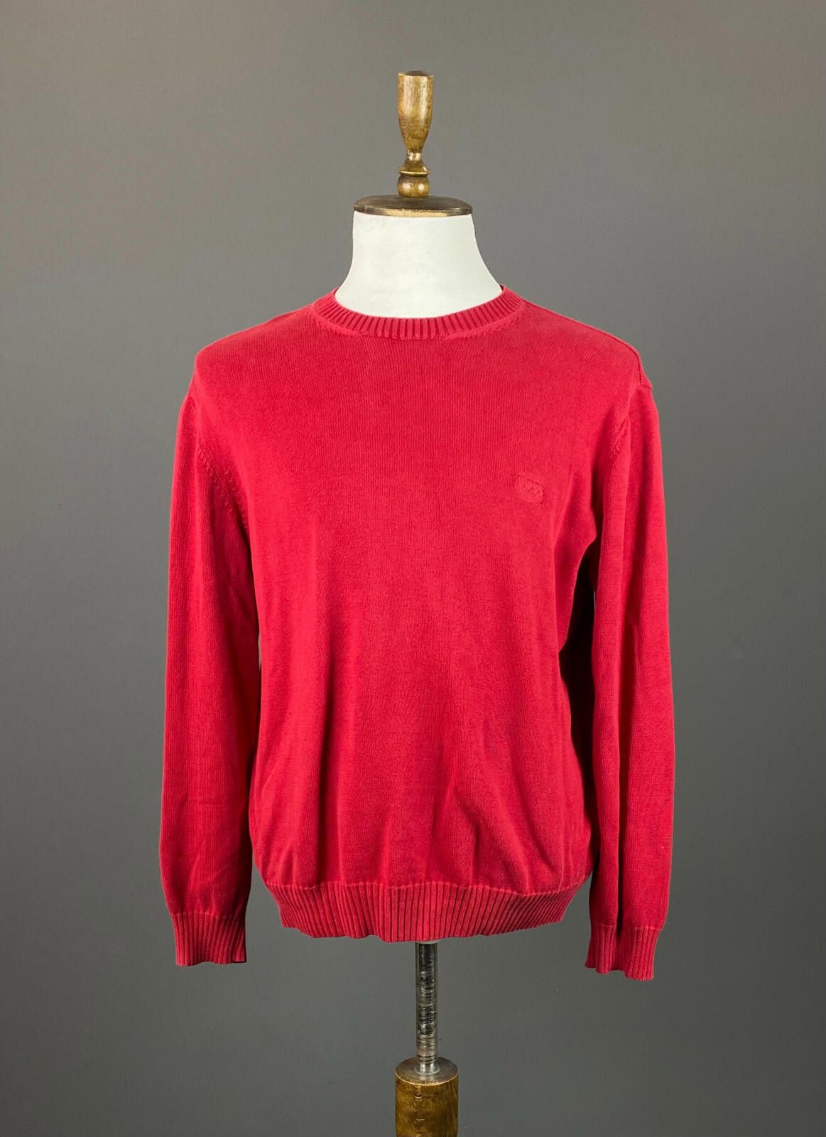 Hugo Boss Men Hugo Boss Red Cotton Long Sleeve Knit Sweater Size 52 Size US M / EU 48-50 / 2 - 1 Thumbnail