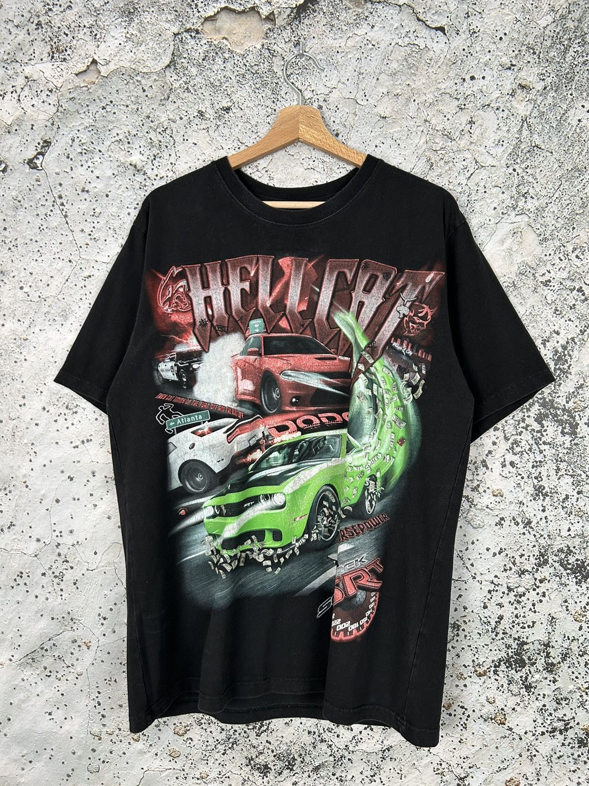 Awesome Srt Hell Cat Dodge T Shirt Vintage Flag American