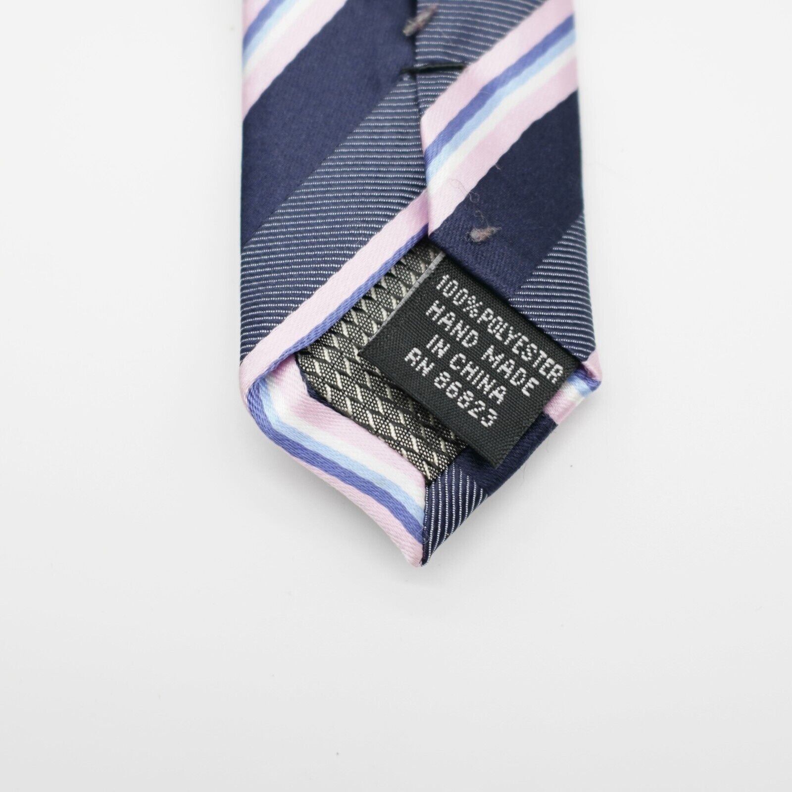 Bergamo New York Bergamo New York Blue Pink Striped Polyester Woven Tie Size ONE SIZE - 4 Thumbnail