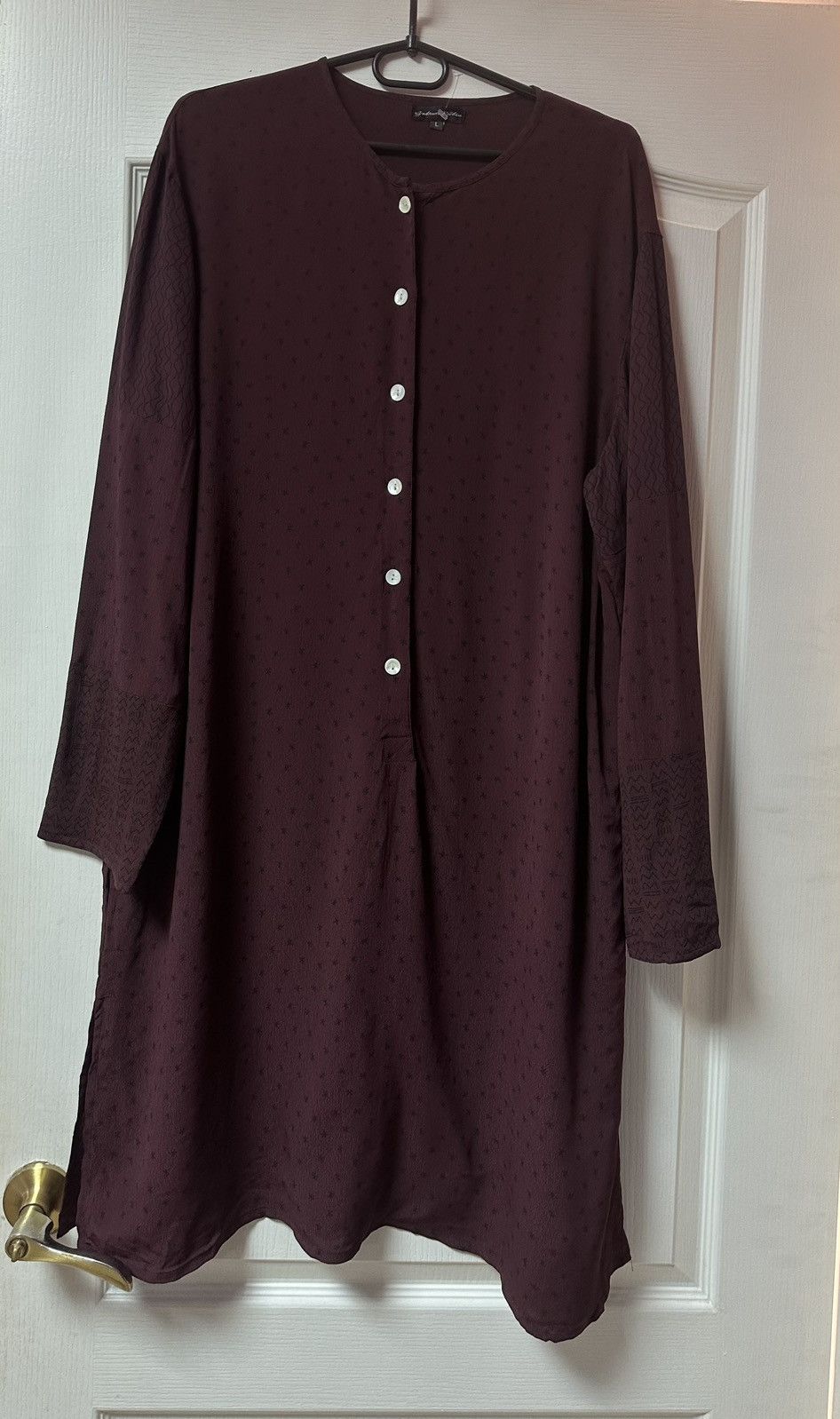 Gudrun Sjoden Gudrun Sjöden Button-Down Shirt Burgundy Printed Dress Size L / US 10 / IT 46 - 2 Thumbnail