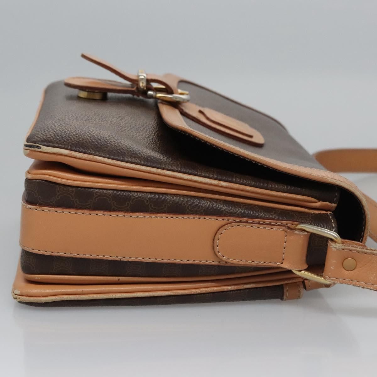 Celine CELINE Macadam Canvas Shoulder Bag Pvc Leather Brown Gold Size ONE SIZE - 4 Thumbnail