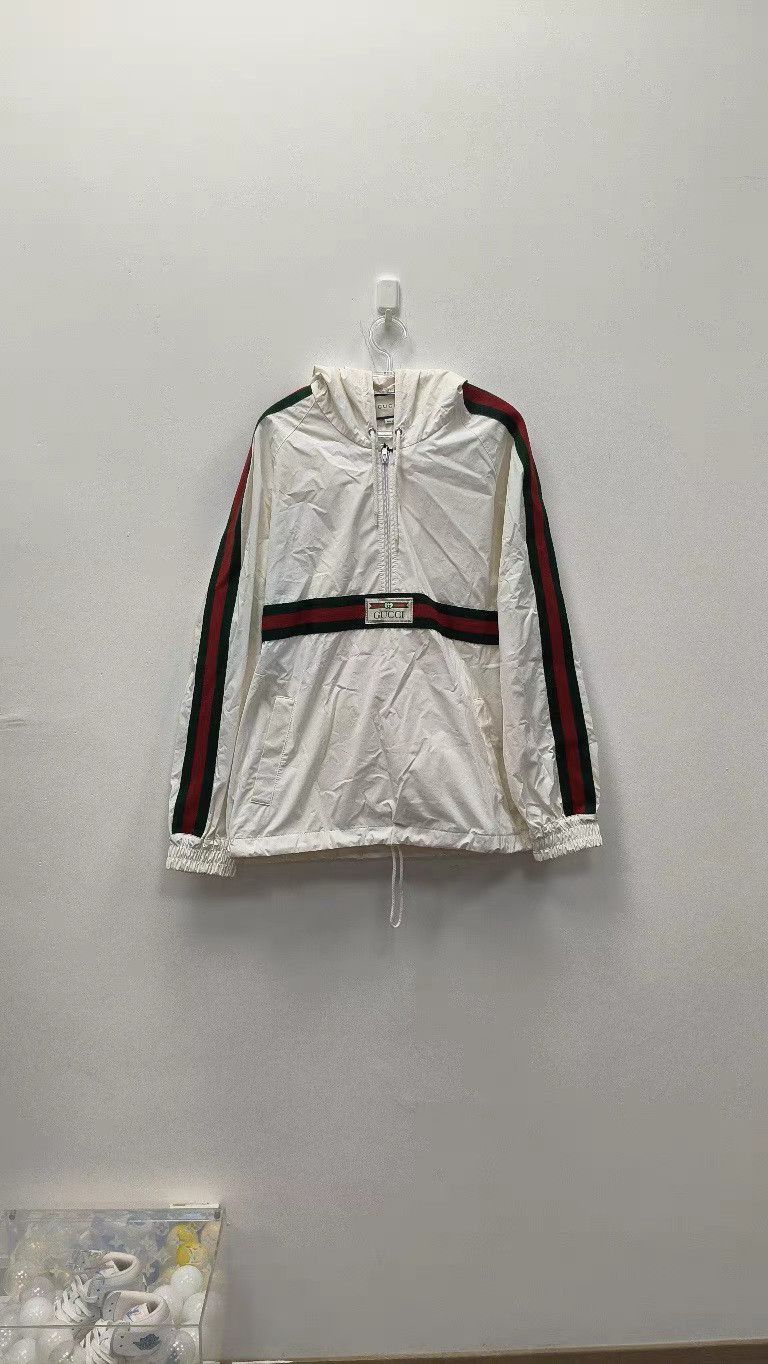 Gucci White Light Jacket with Striped Sleeves Size M Size US M / EU 48-50 / 2 - 1 Thumbnail