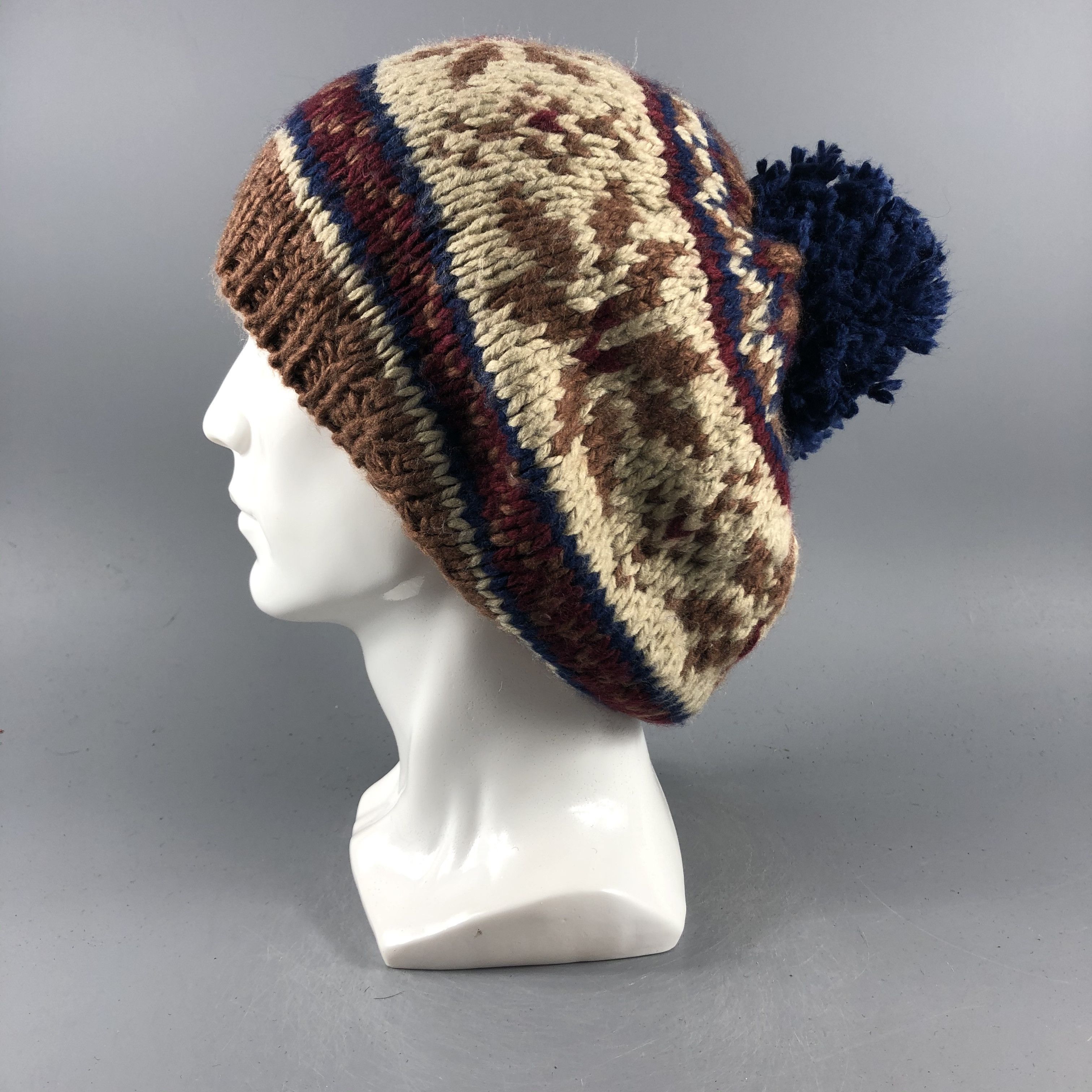 Japanese Brand × Vintage Fair Isle Beanie Snow Hat Snow Cap -D033 Size ONE SIZE - 1 Thumbnail