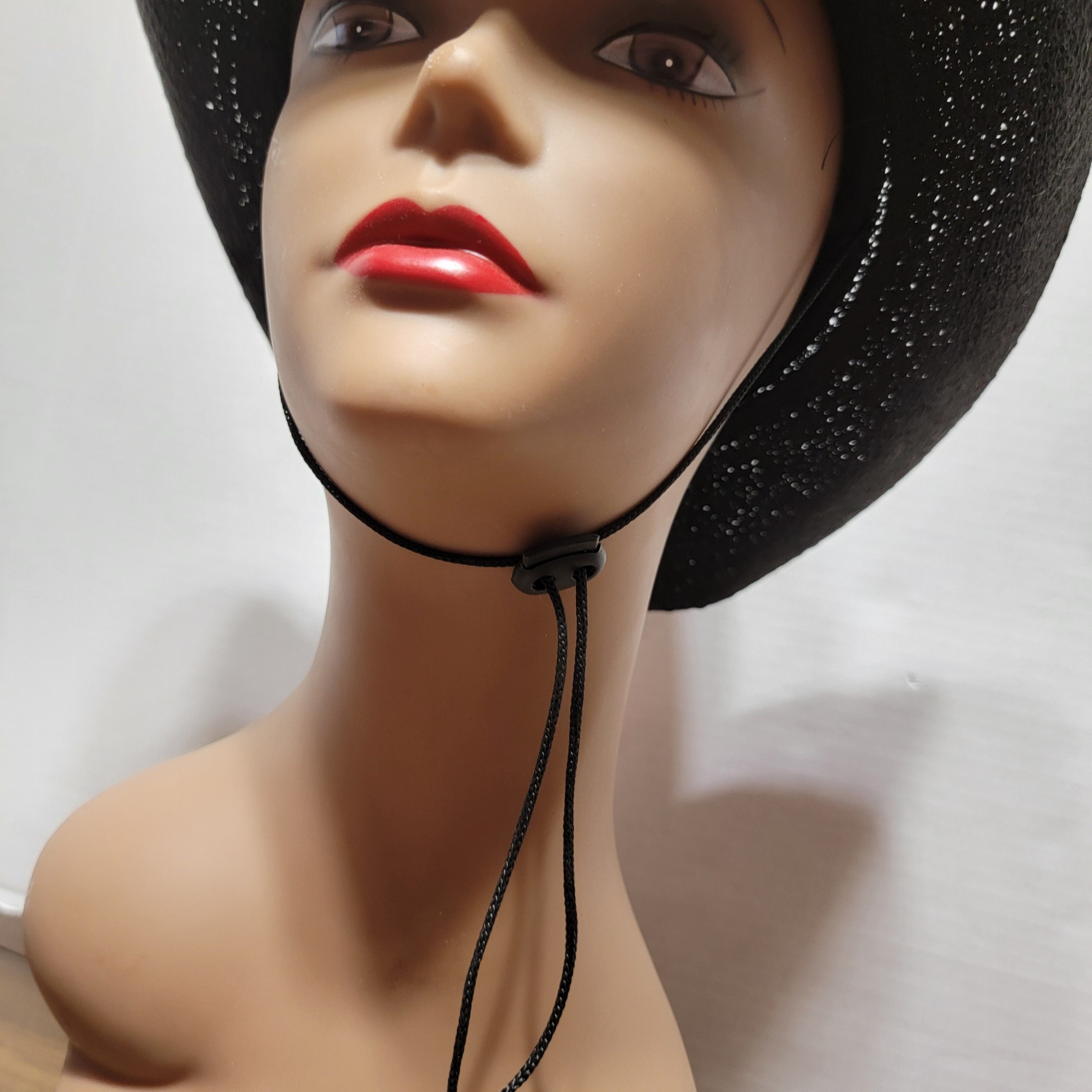 Other USA Black Cowboy Hat w/ Chin Strap Size ONE SIZE - 3 Thumbnail