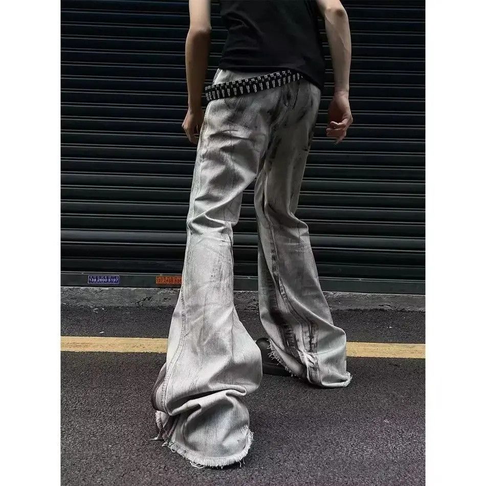 Japanese Brand Retro loose fringed gradient slightly flared jeans Size US 32 / EU 48 - 4 Thumbnail