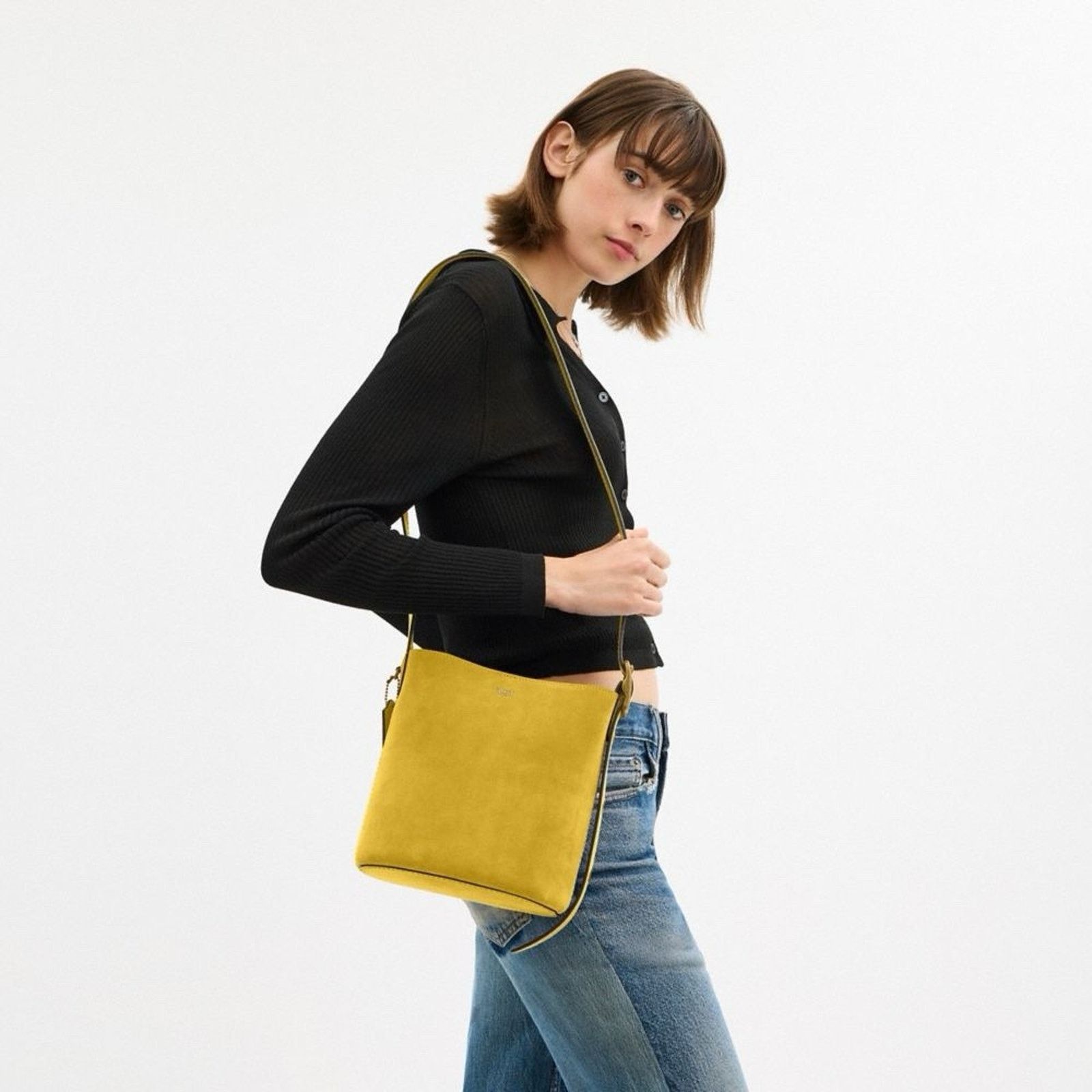Coach NWT Coach Bleecker Bucket Bag 21 CCW84 suede yellow Size ONE SIZE - 10 Thumbnail