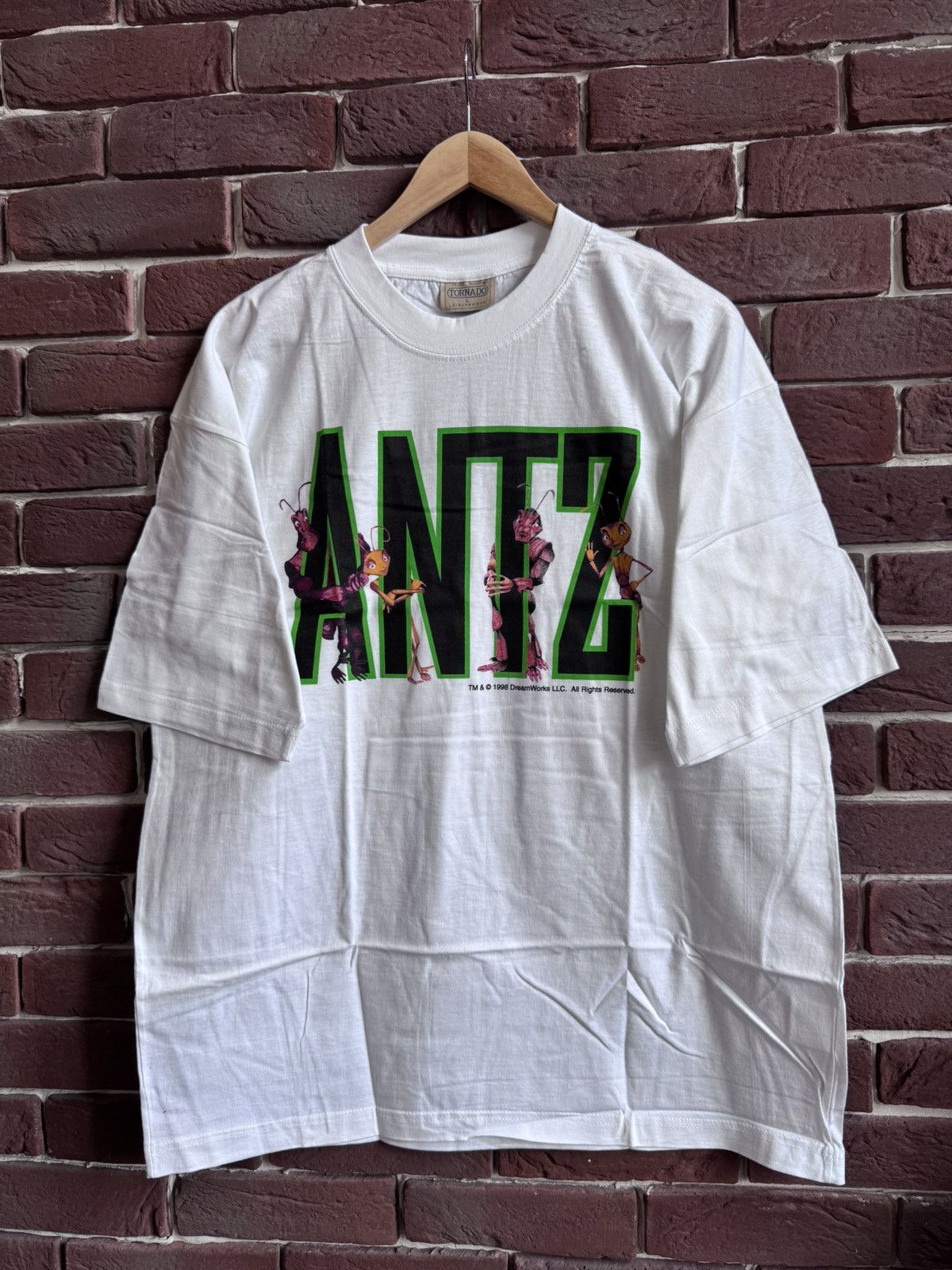 Vintage Antz 98 90s Dreamworks Vintage Promo Movie T-Shirt Logo Size US L / EU 52-54 / 3 - 1 Thumbnail