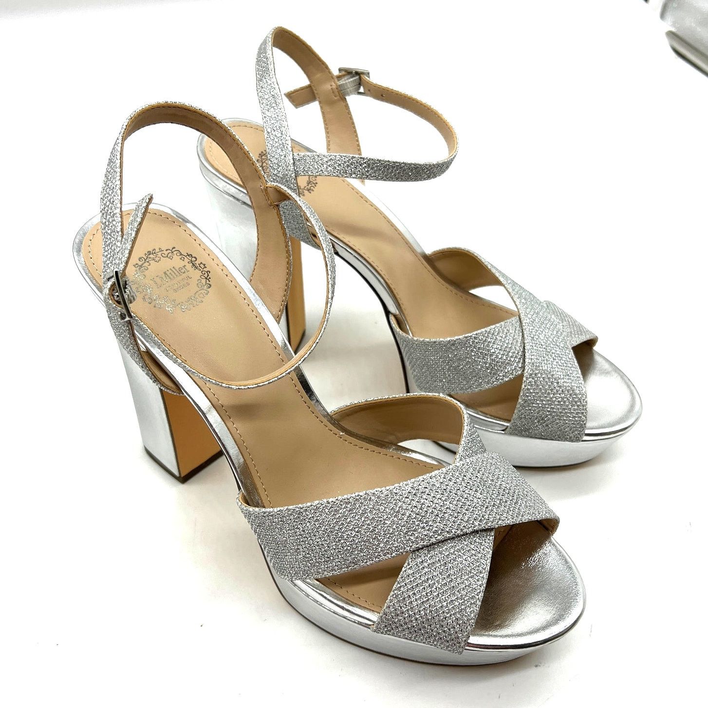 Other I. Miller Womens Samien Heeled Sandals Silver Size US 9 / IT 39 - 1 Thumbnail