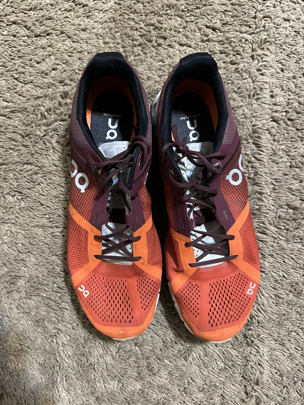Nike On Running Orange and Black Athletic Shoes with size 11.5 Size US 11.5 / EU 44-45 - 9 Thumbnail