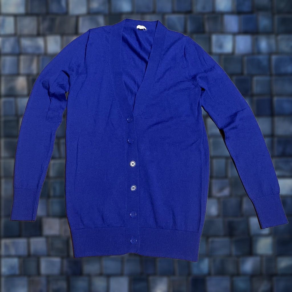 J.Crew J. Crew Cardigan Sweater Women's XXS 100% Merino Wool Blue Crew Neck Button Classic Winter Cardigan Women’s Size XXS Blue Size XXS / US 00 / IT 34 - 1 Thumbnail