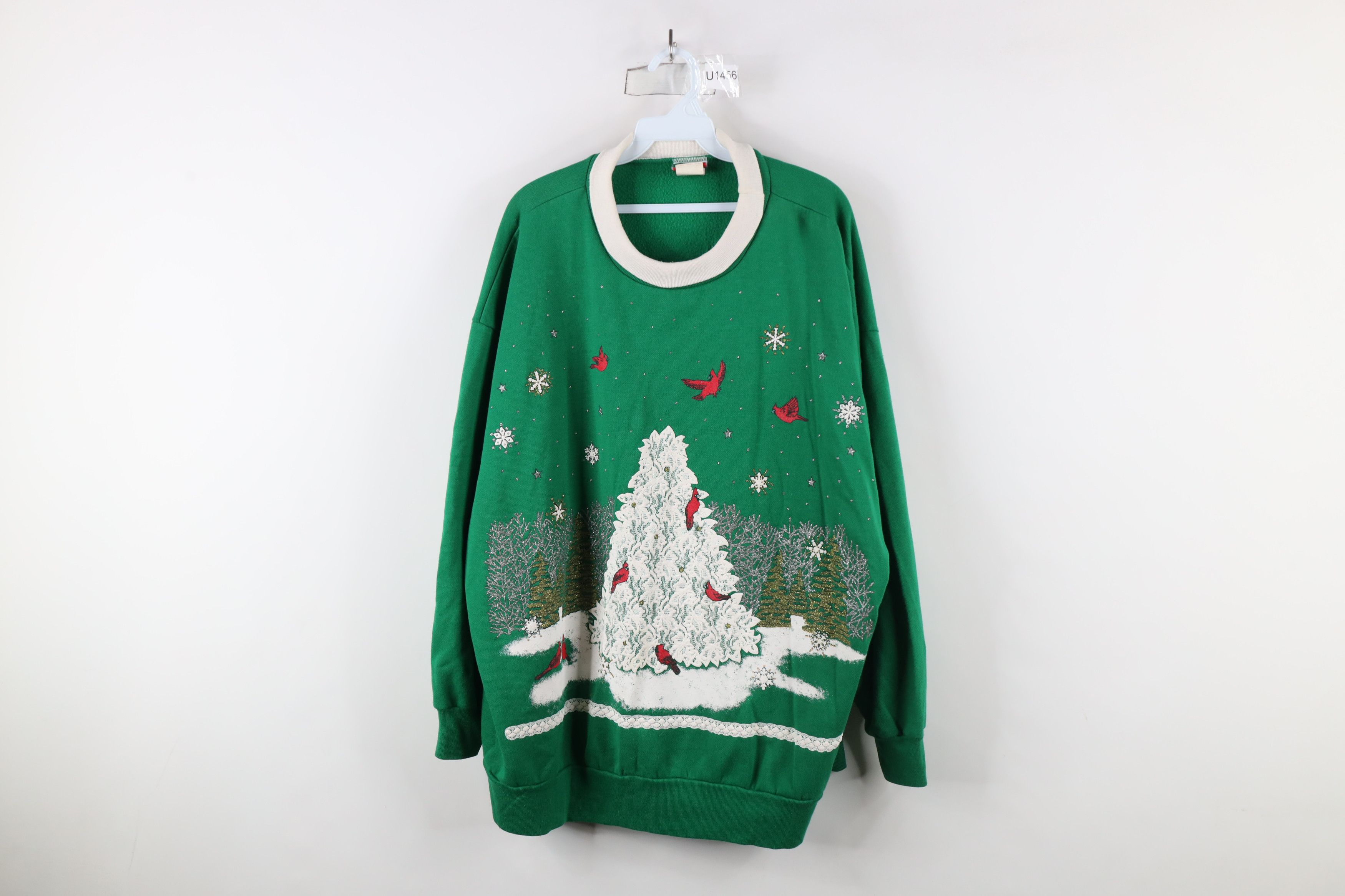 Vintage Vintage 90s Streetwear Christmas All Over Print Sweatshirt Size XXL / US 16-18 / IT 52-54 - 1 Thumbnail