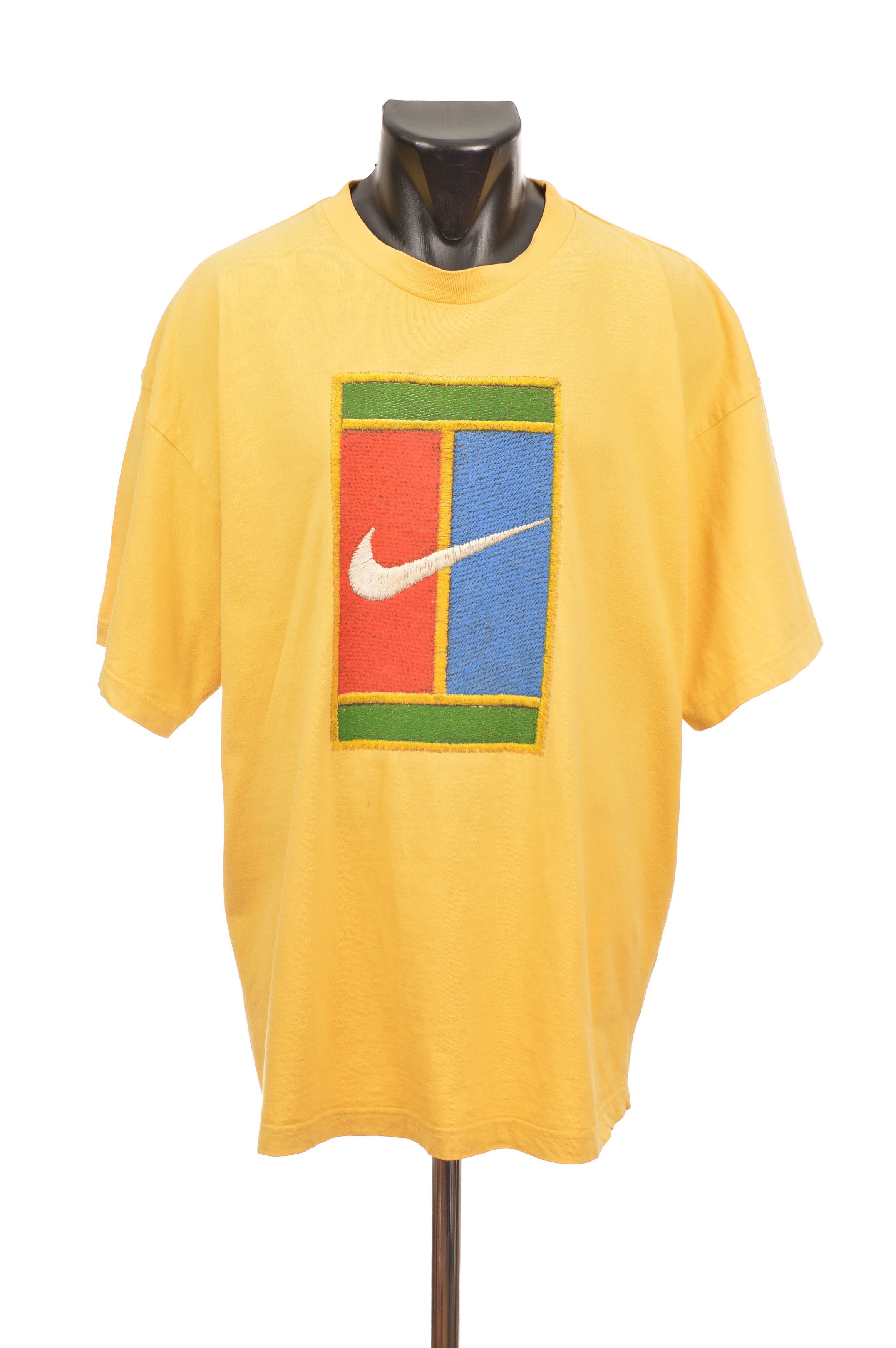 Nike Nike Challenge Court Vintage Yellow Big Logo T-Shirt Size US XL / EU 56 / 4 - 1 Thumbnail