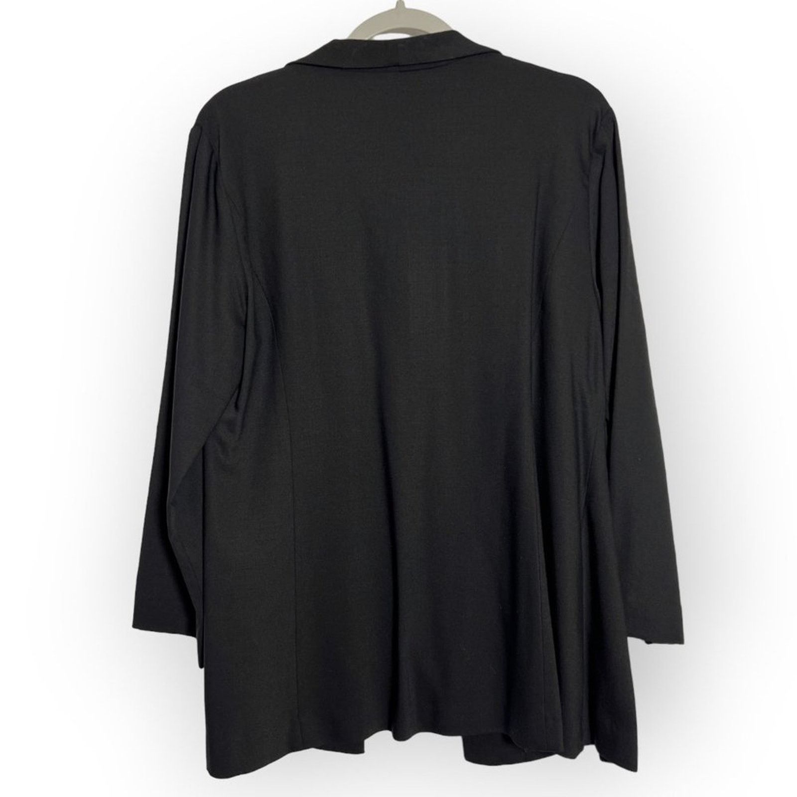 Eileen Fisher Open Front Wool Blazer Jacket SIZE M Italian