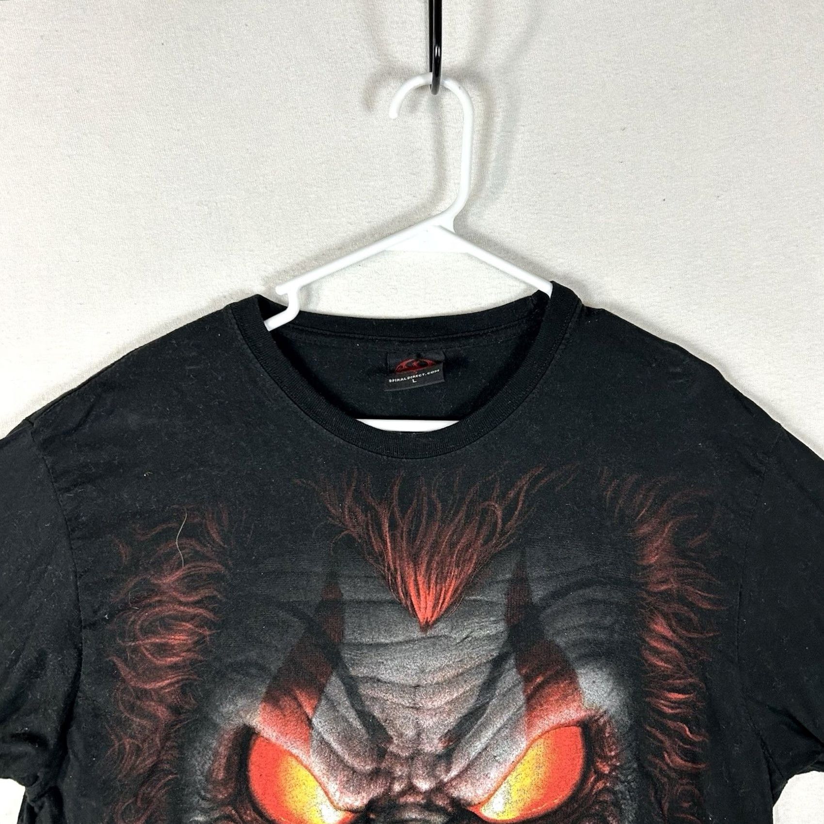 Vintage Spiral Graphic Shirt Mens L Double-Sided Biker Tee Clown Flame Y2K Black 100% Cotton Size US L / EU 52-54 / 3 - 3 Thumbnail
