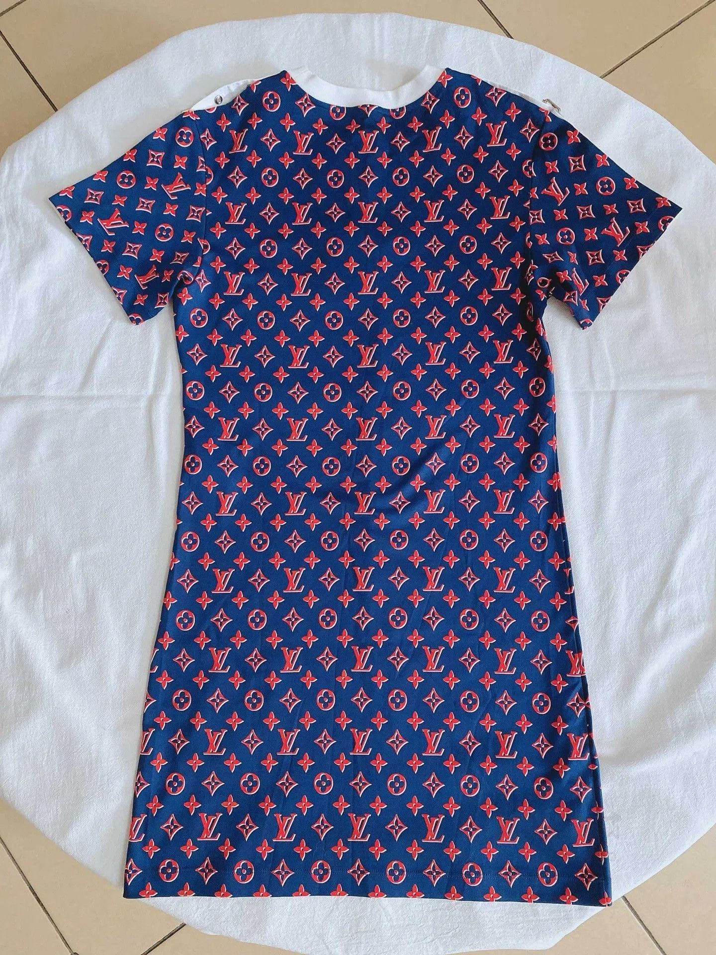 Louis Vuitton LV Full Logo Cotton Dress. Size XS / US 0-2 / IT 36-38 - 2 Thumbnail