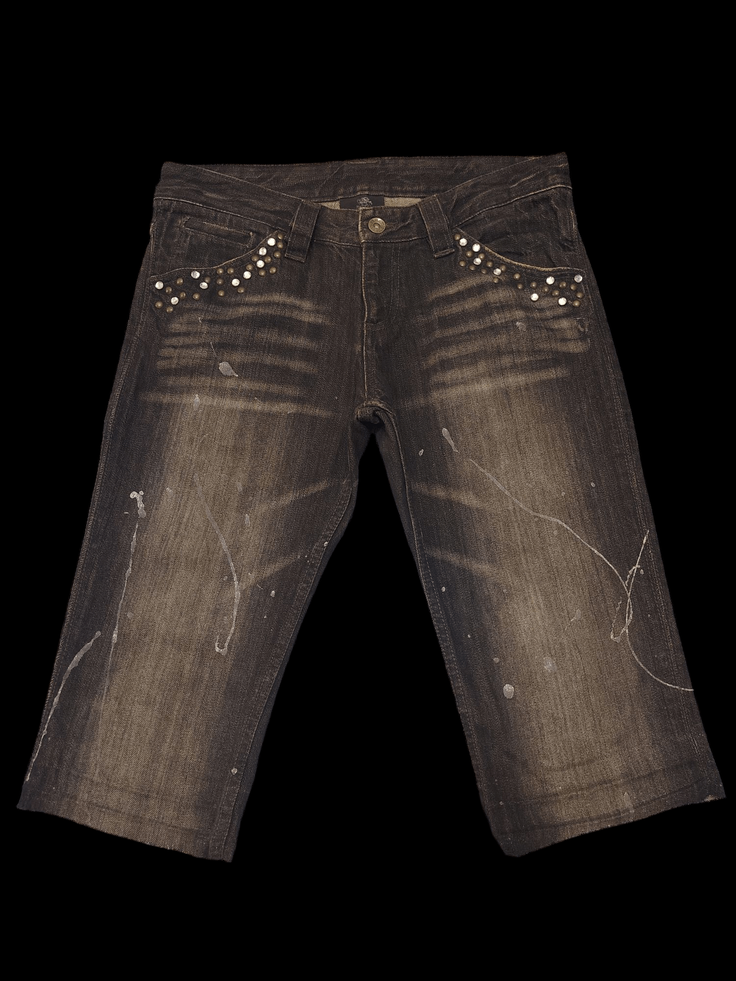 If Six Was Nine Rare!!! Japanese Semantic design Jeans Rhinenstone Pocket Size US 31 - 2 Thumbnail
