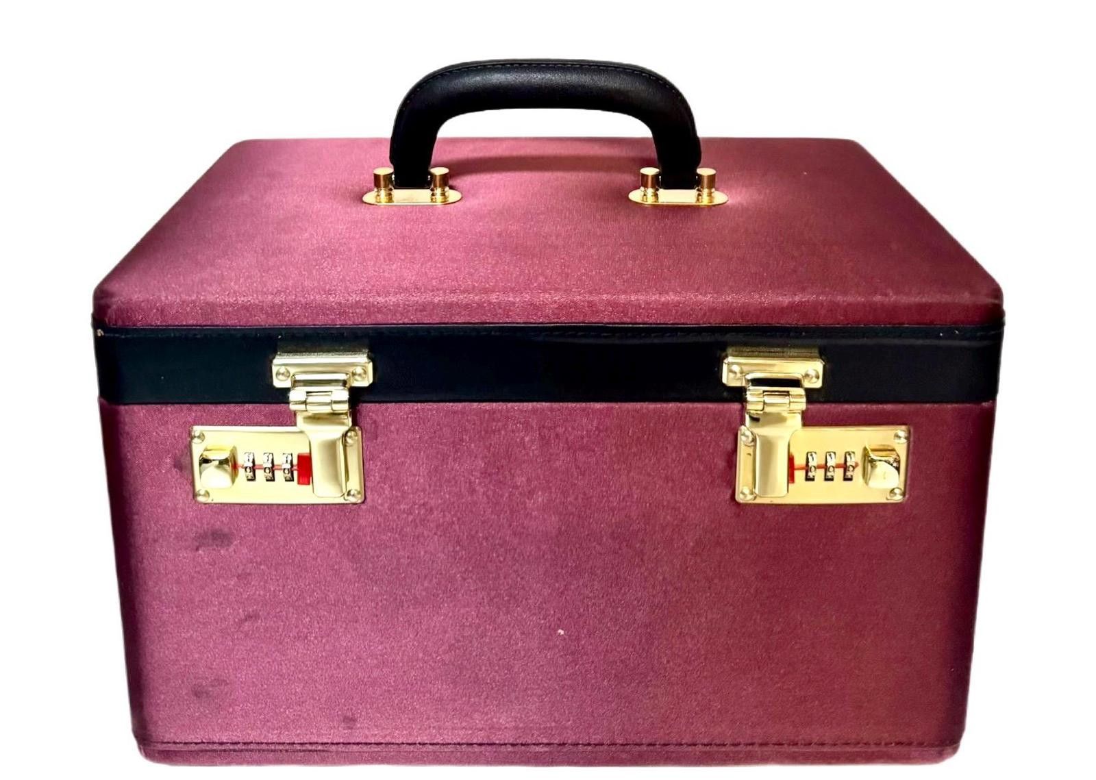 Other Jewelry Briefcase Box Burgundy PU Leather Large Storage Size ONE SIZE - 1 Thumbnail