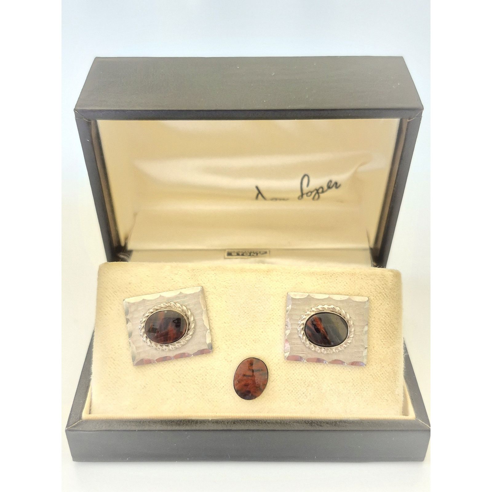 Other Vintage Obsidian Cuff Links and Tie Pin Set Size ONE SIZE - 1 Thumbnail