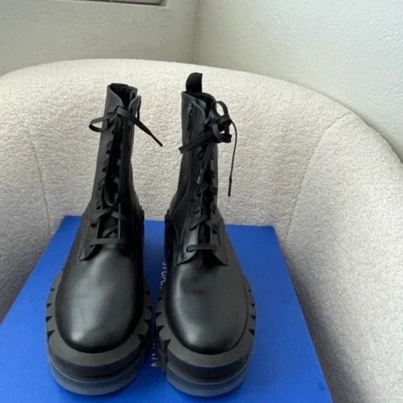 Robert Clergerie Clergerie Gotty Leather Lug-Sole Combat Boot Size US 8 / IT 38 - 2 Thumbnail