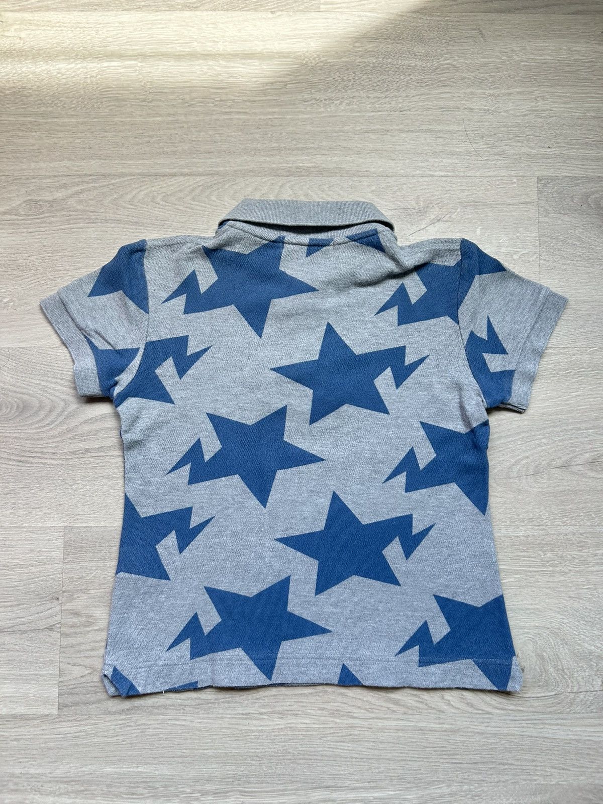 Bape Bape Sta Pattern Blue Grey Polo [Size XXS] Size XXS / US 00 / IT 34 - 2 Thumbnail