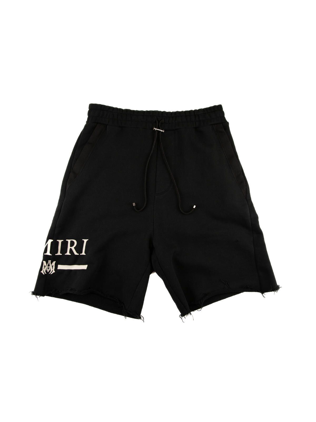 Amiri Amiri Black Cotton Shorts with distressed detailing Size US 34 / EU 50 - 1 Thumbnail