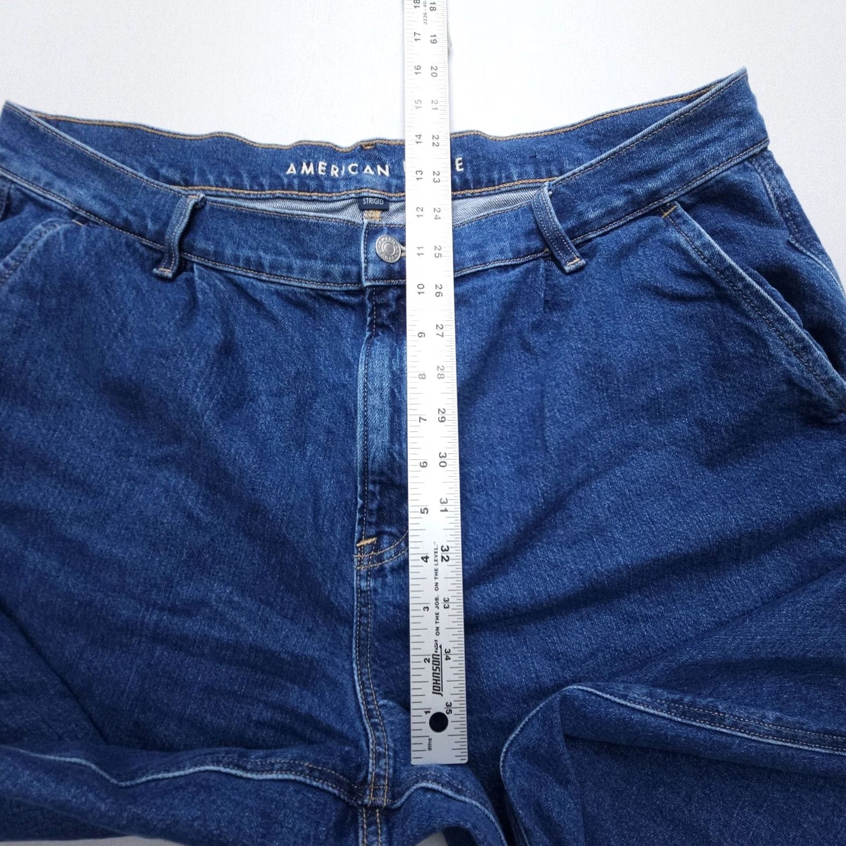 American Eagle Outfitters VINTAGE American Eagle Outfitters Jeans Womens 16 Dark Wash Boho Strigid Wide-Leg High Rise Baggy 5-Pocket Denim Blue Modern Size 38" / US 16 / IT 52 - 6 Thumbnail