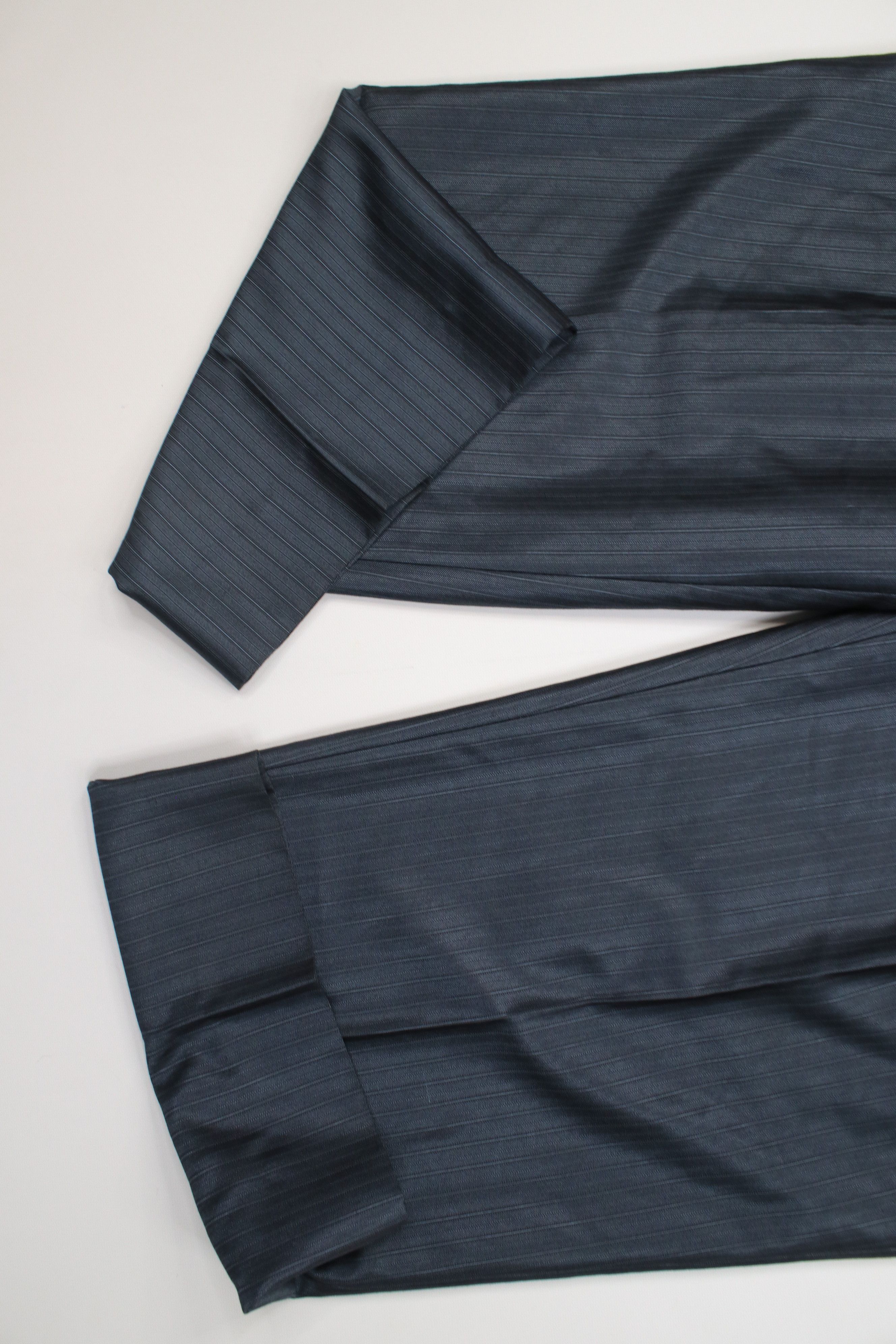 Vintage Vintage 90s Blend Satin Striped Wide Leg Chino Pants Blue Size US 40 / EU 56 - 5 Thumbnail