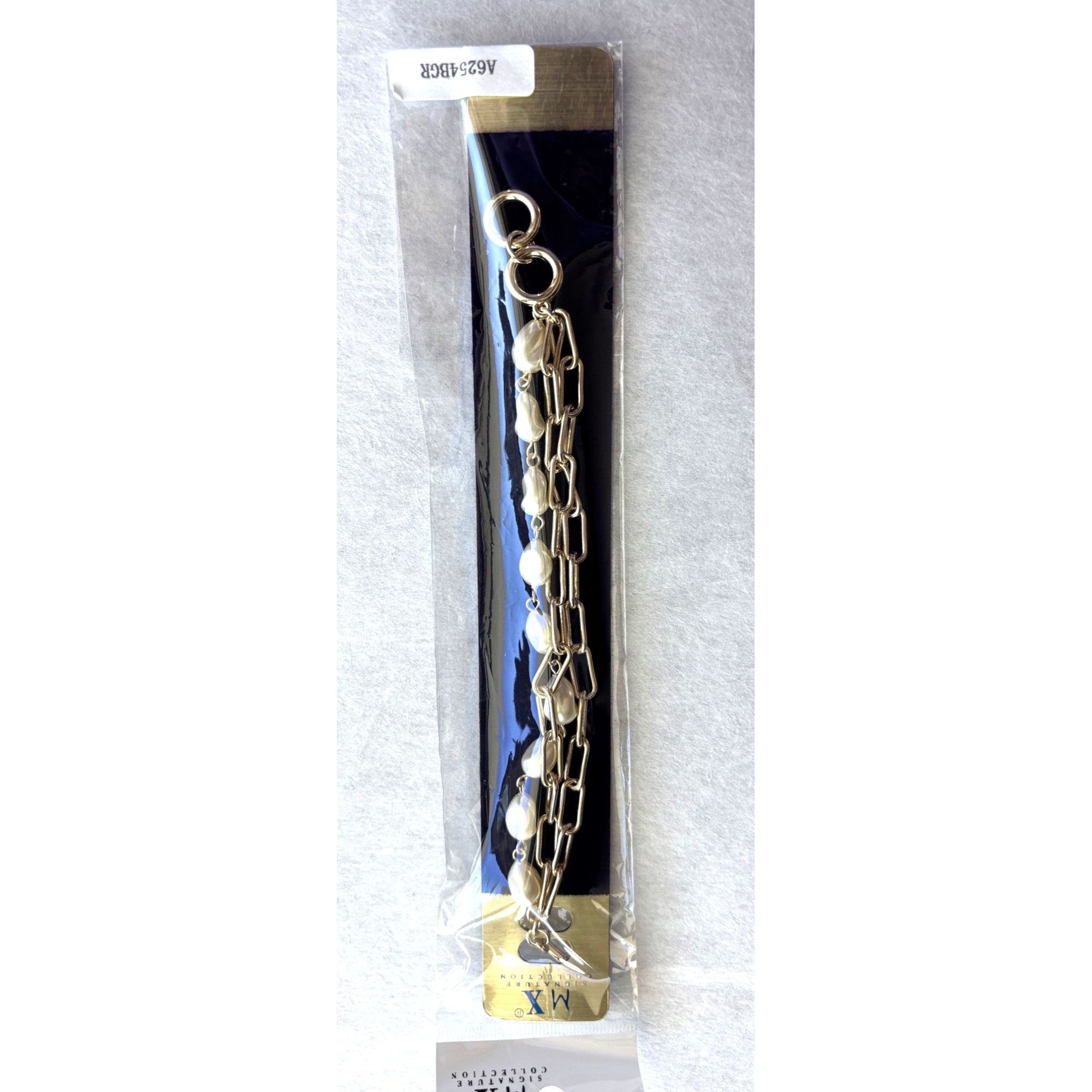 Other Gold-Tone Chain Bracelet With Faux Pearl Accents & Toggle Cl Size ONE SIZE - 3 Thumbnail