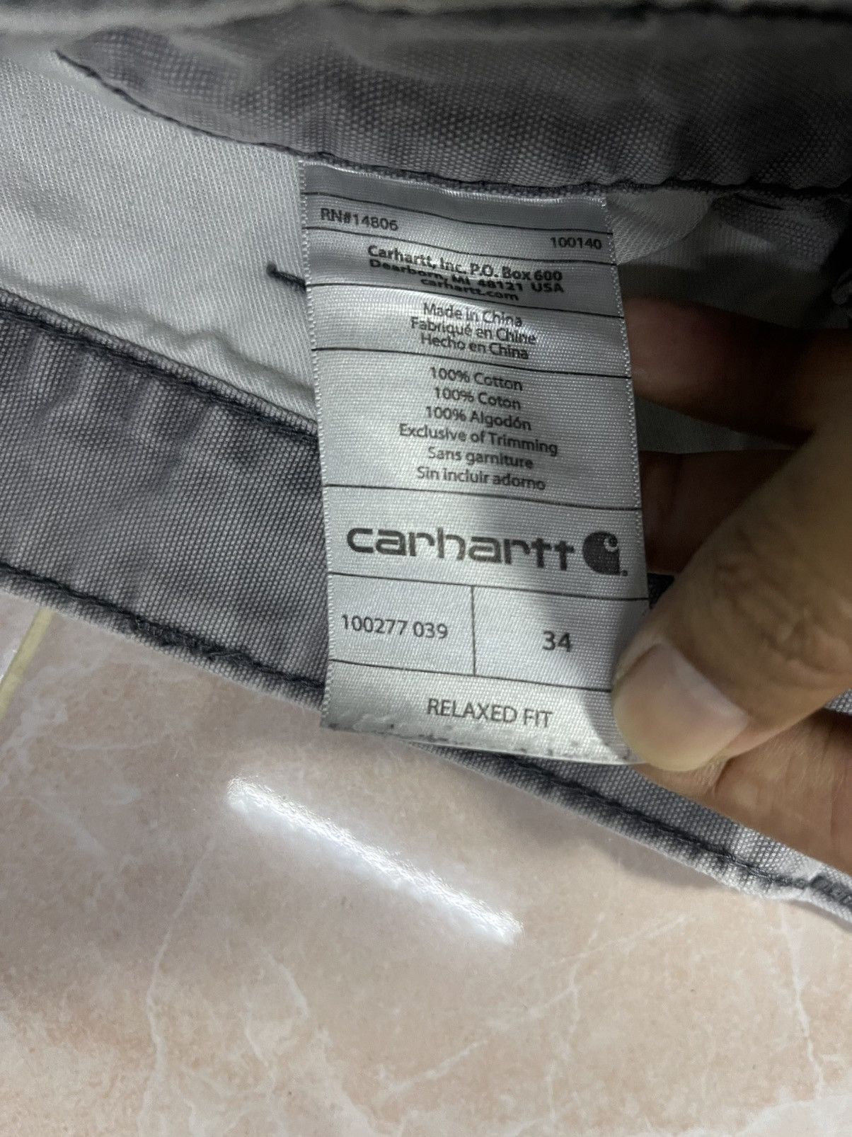 Carhartt 34 Gray Relaxed Fit Rugged Canvas Cargo Shorts 100277 Size US 34 / EU 50 - 12 Thumbnail