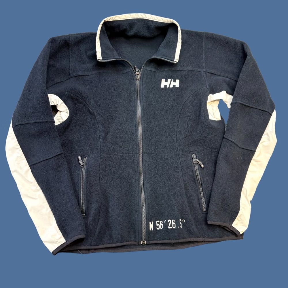 Helly Hansen Helly Hansen Jacket Women Medium Navy Blue White Fleece Full Zip Pockets Size M / US 6-8 / IT 42-44 - 1 Thumbnail