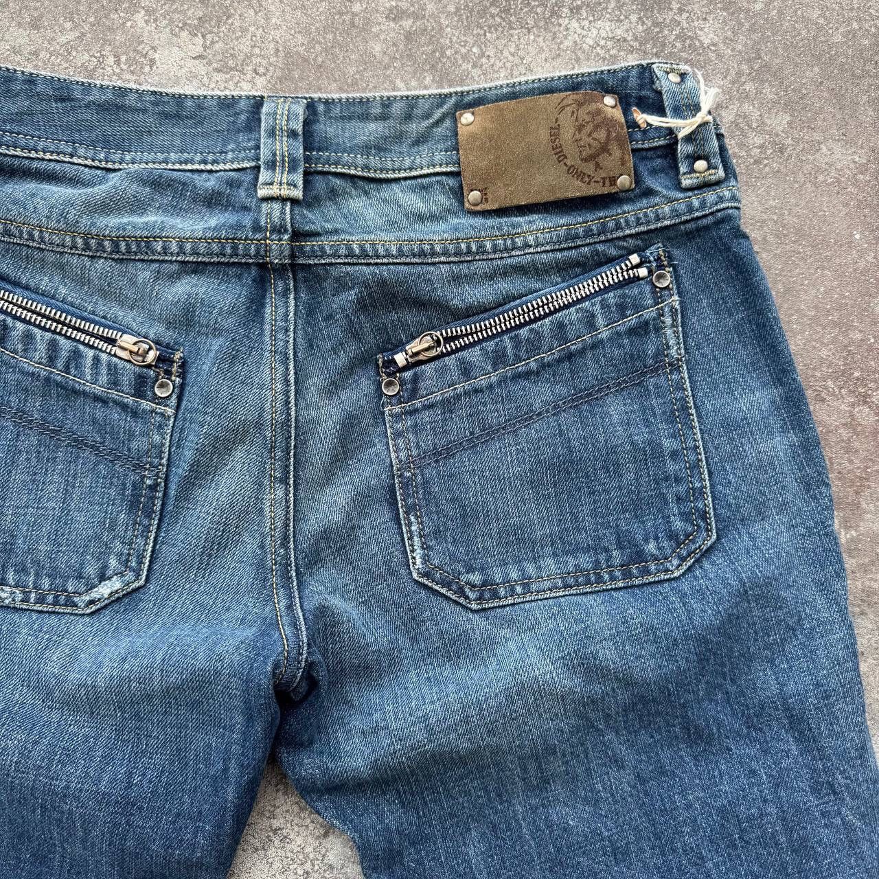 Diesel × Vintage Diesel Vintage Low Rise Y2K Washed Denim Jeans Size 29" - 9 Thumbnail