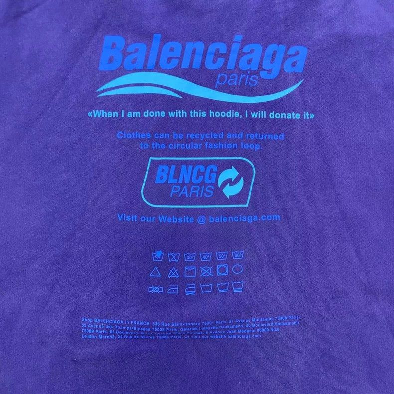 Balenciaga Balenciaga Blue Green Cola Wave Hoodie 2502-Nextarrow Size US XS / EU 42 / 0 - 7 Thumbnail