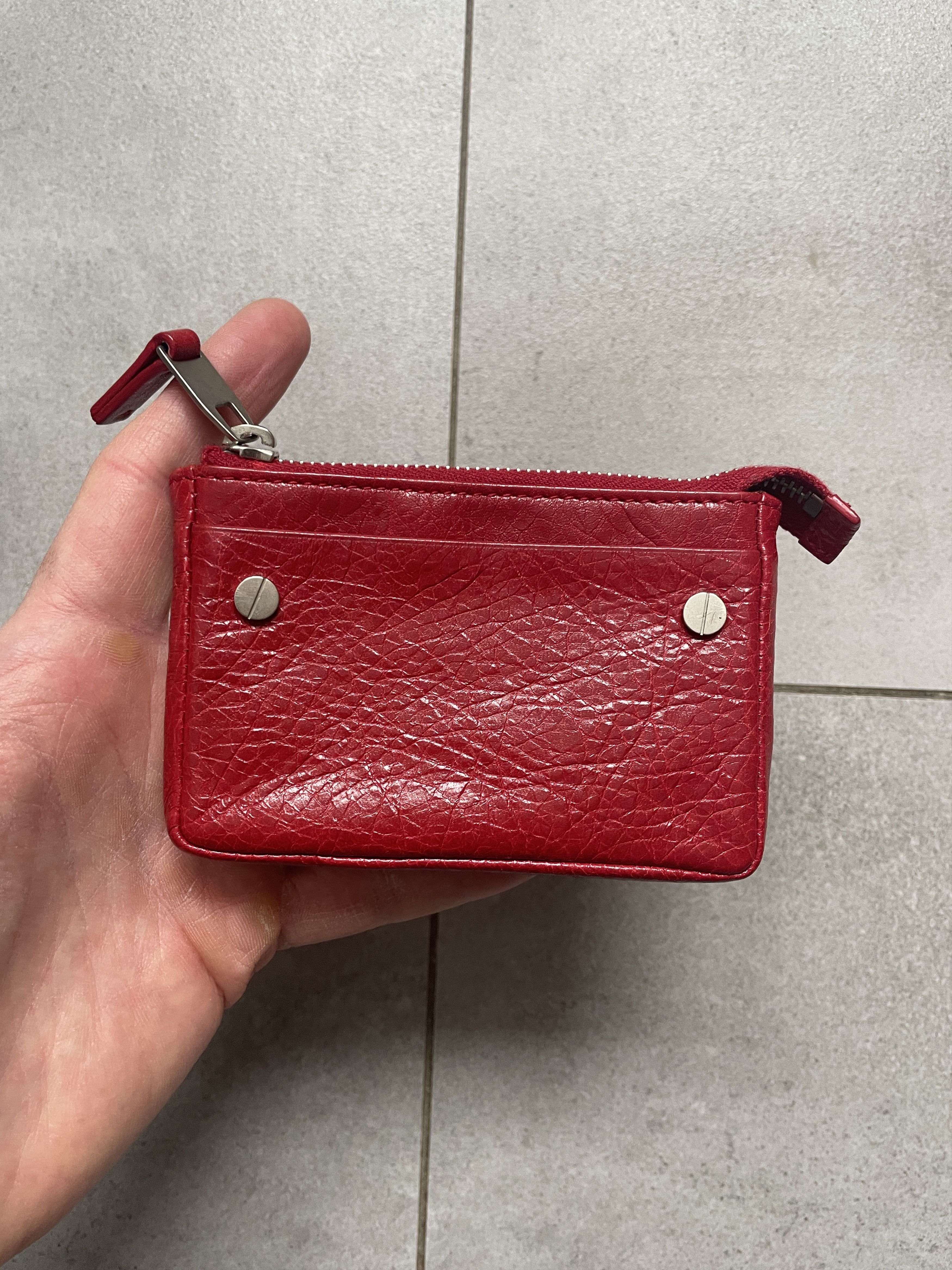 Balenciaga BALENCIAGA RED SOFT LEATHER AVANT GARDE CARDHOLDER POUCH Size ONE SIZE - 1 Thumbnail