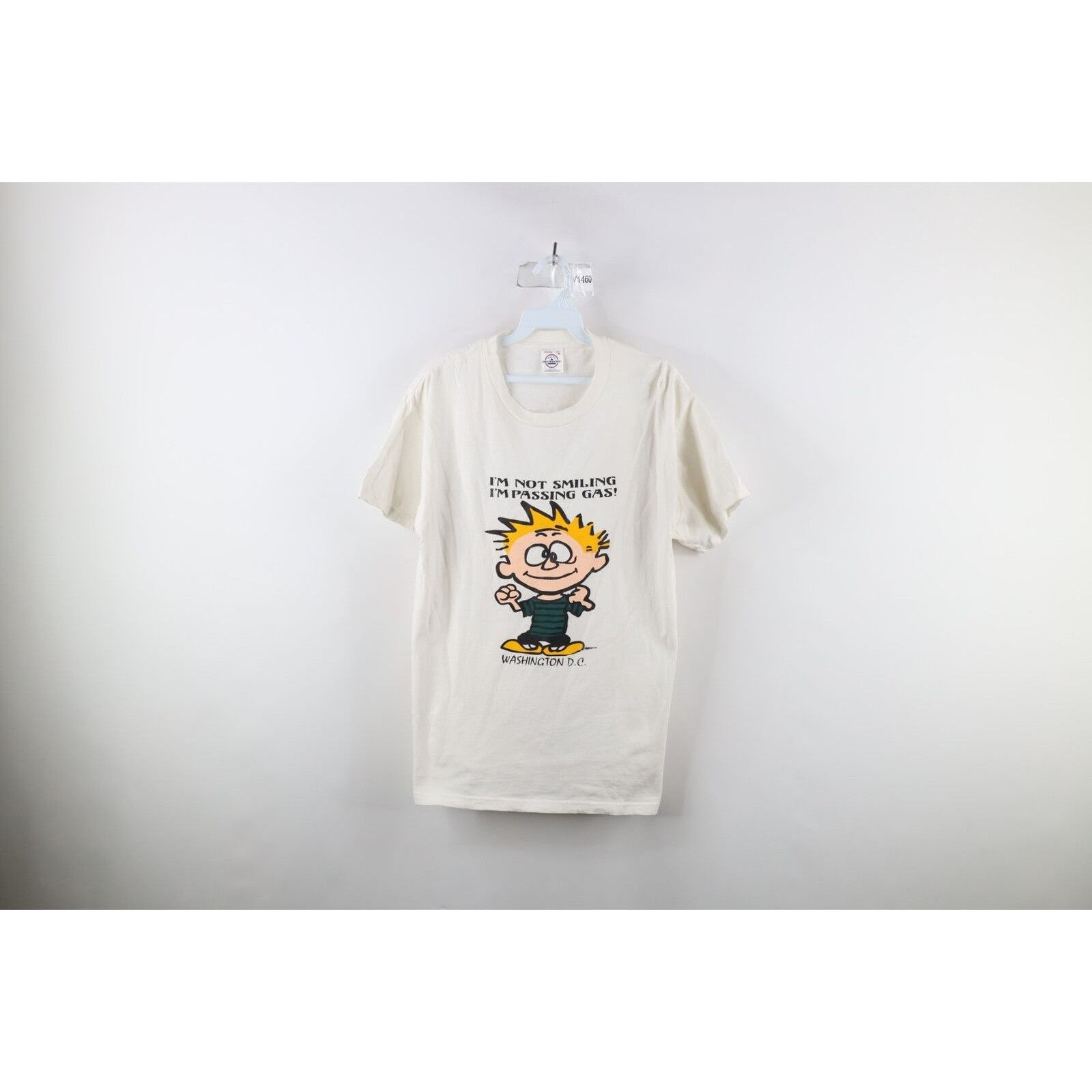Vintage Vintage 90s Streetwear Distressed Calvin & Hobbes T-Shirt Size US M / EU 48-50 / 2 - 1 Thumbnail