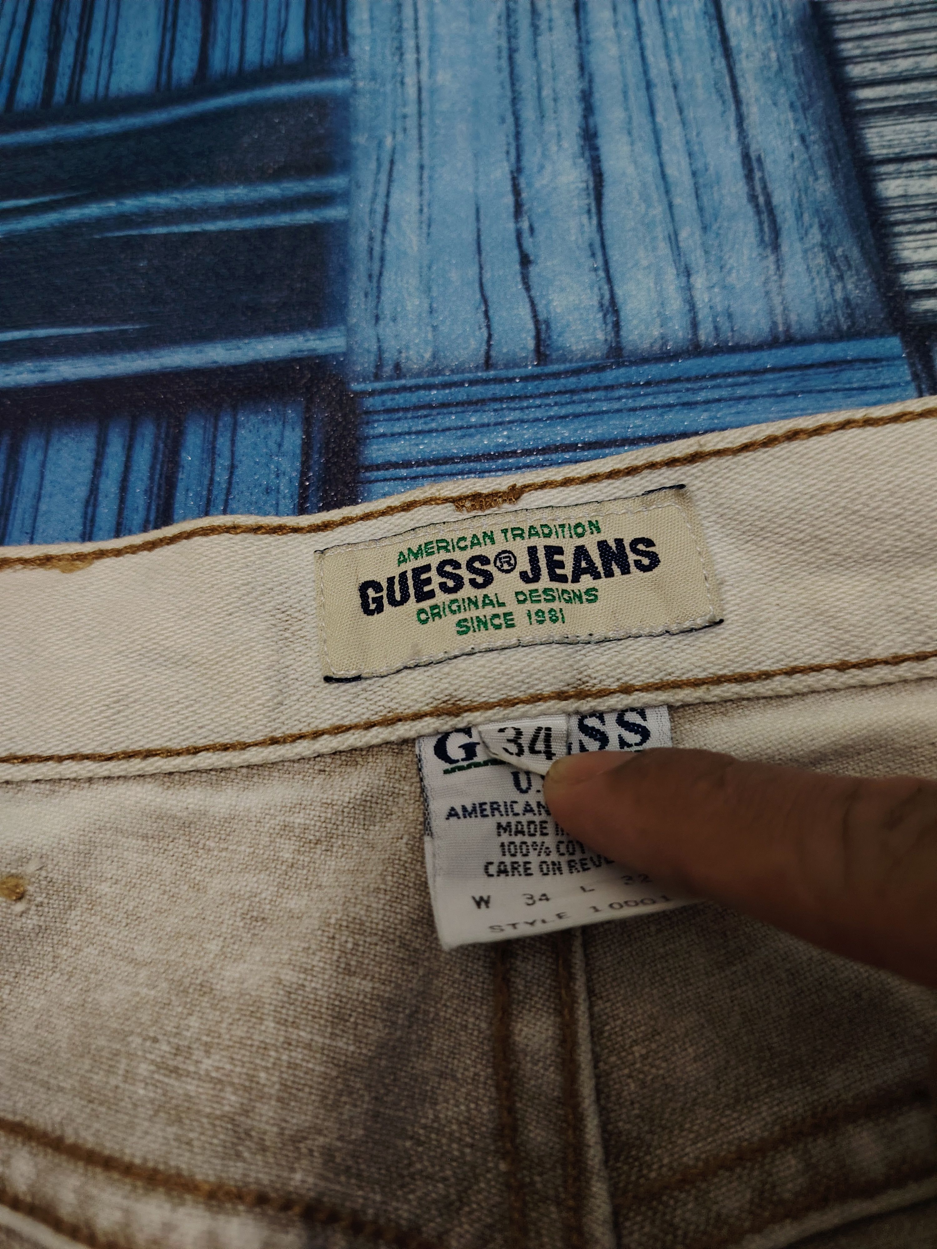 Guess Vtg 90's Guess u.s.a. Distressed Jeans Size US 33 - 5 Thumbnail