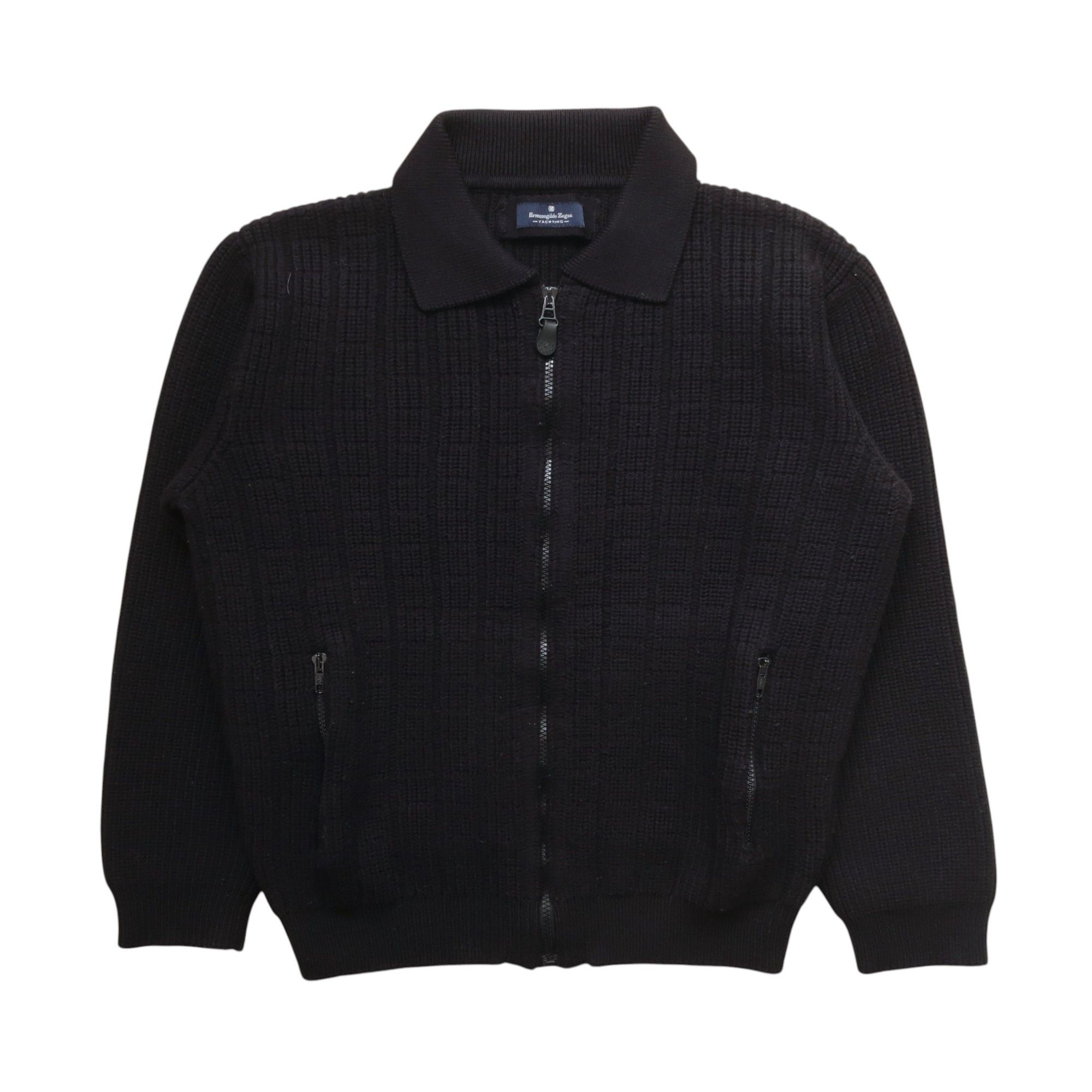 Ermenegildo Zegna × The Elder Statesman Ermenegildo Zegna Yachting Cable Square Knit Fuzzy Jacket Size US M / EU 48-50 / 2 - 1 Thumbnail