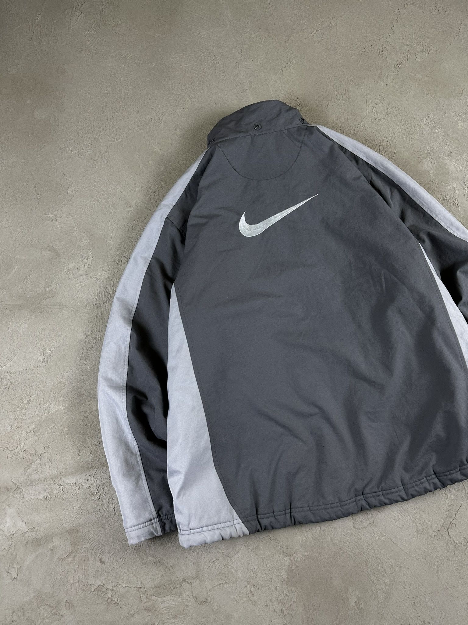 Nike × Vintage Vintage Y2k Nike Big Swoosh Logo Nylon Tracksuit Jacket Size US XL / EU 56 / 4 - 3 Thumbnail