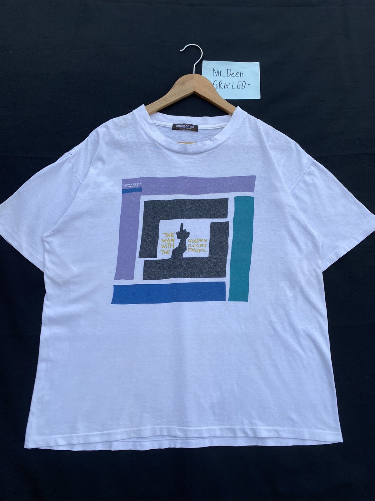 Jun Takahashi Vtg 90s Undercover The Man with Golden Fucking Finger Tshirt Size US M / EU 48-50 / 2 - 4 Thumbnail