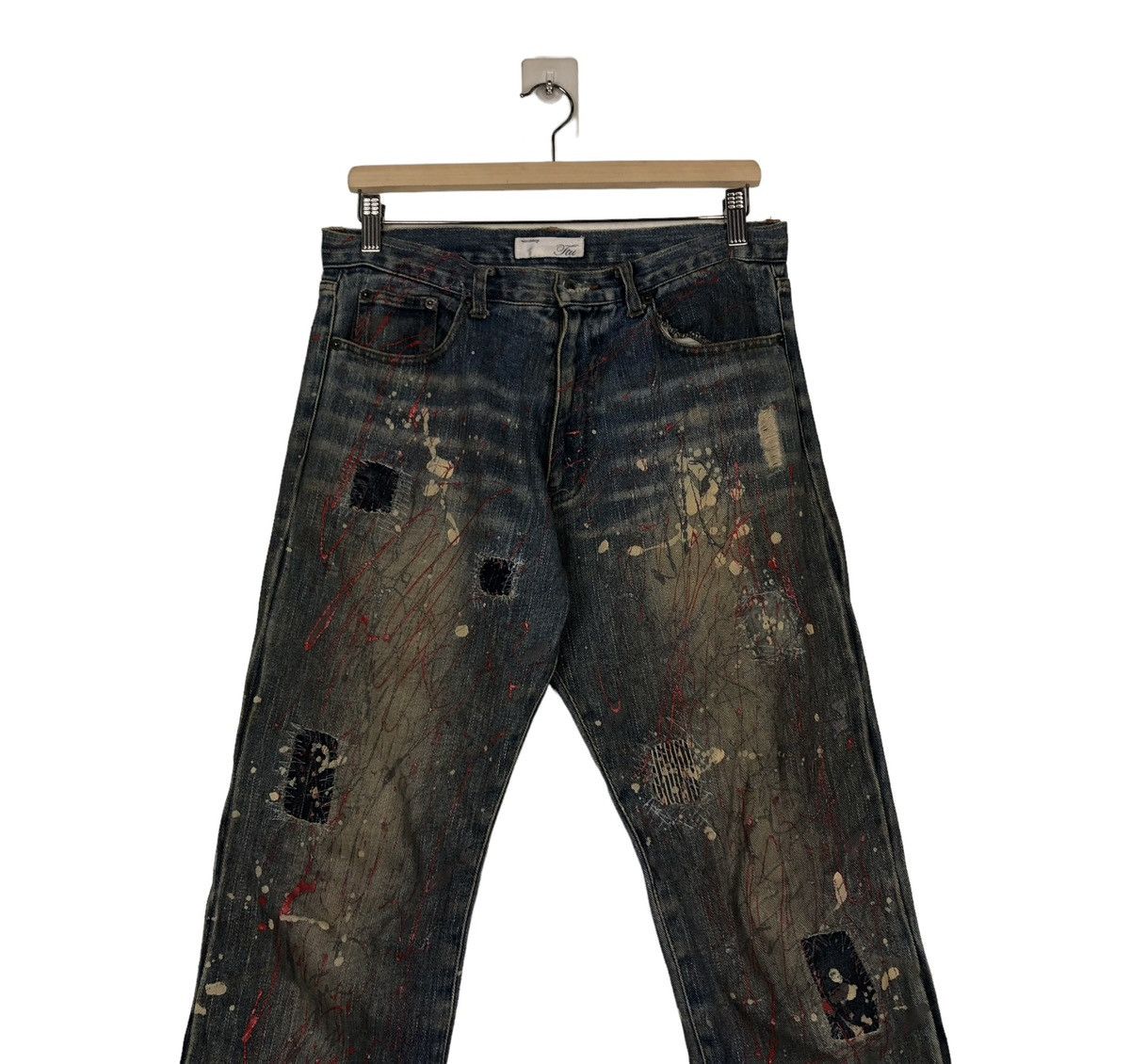 Hysteric Glamour 🔥PAINTED DENIM JEANS FLARE ITU JAPAN MADE RUSTY DESIGN Size US 30 / EU 46 - 4 Thumbnail