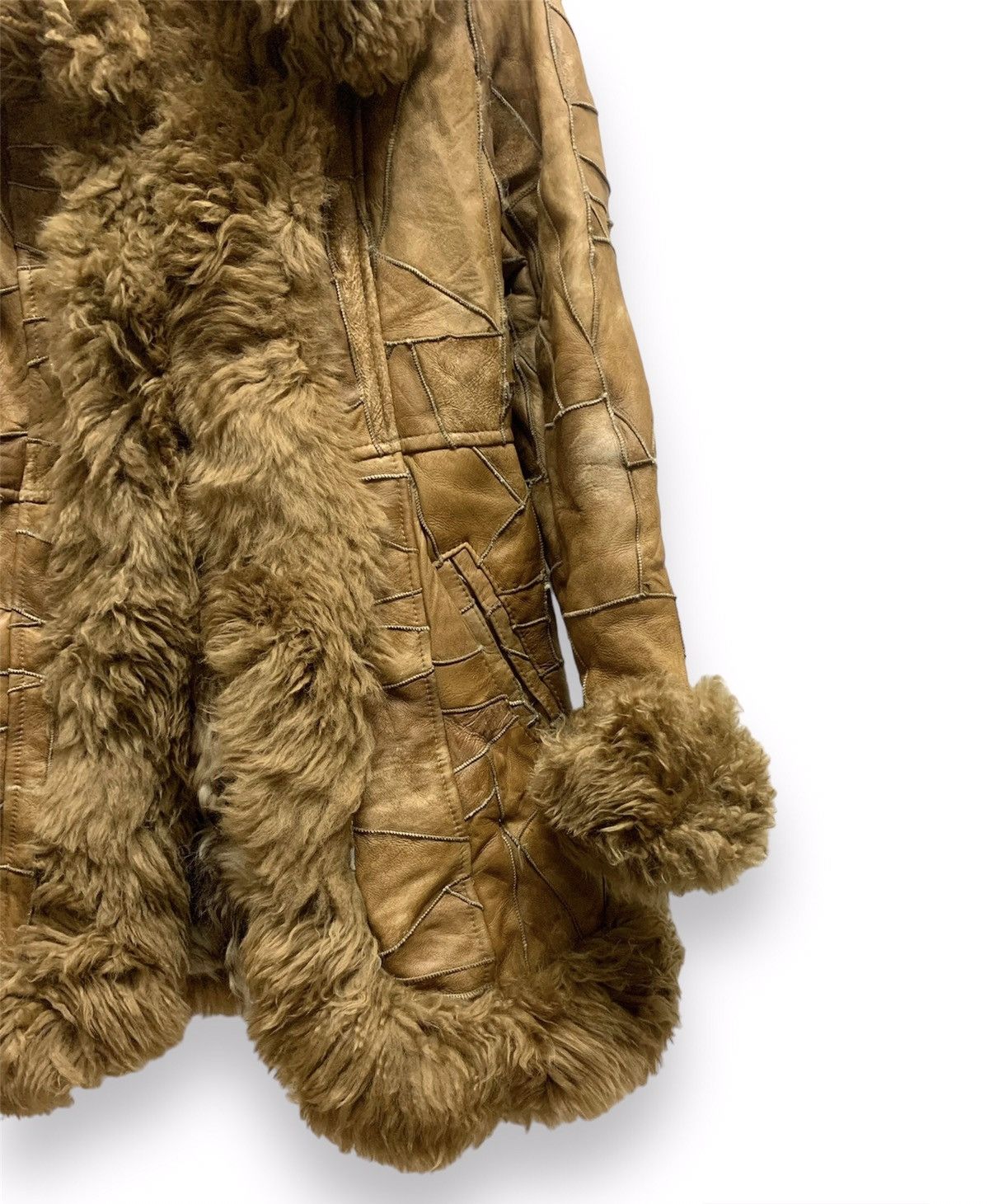 If Six Was Nine Vintage Patchwork Shearling Sheepskin Coat Size M / US 6-8 / IT 42-44 - 5 Thumbnail