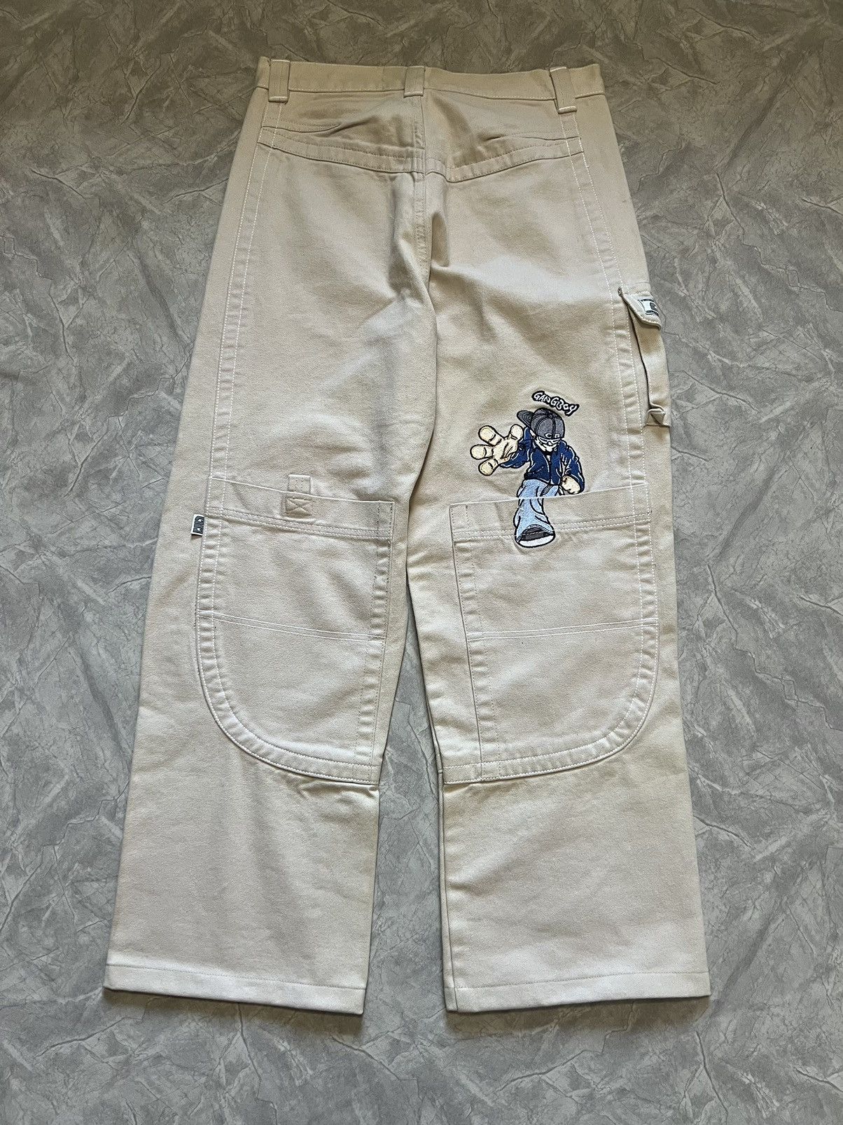 Pre-owned Jnco X Made In Usa Vintage 90's Like Jnco Gangboy Beige Jeans