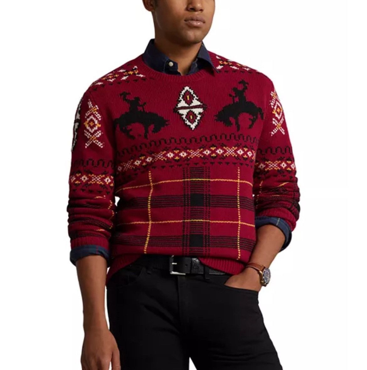 Polo Ralph Lauren Polo Ralph Lauren Western Inspired Fair Isle Wool Sweater Size US XL / EU 56 / 4 - 1 Thumbnail