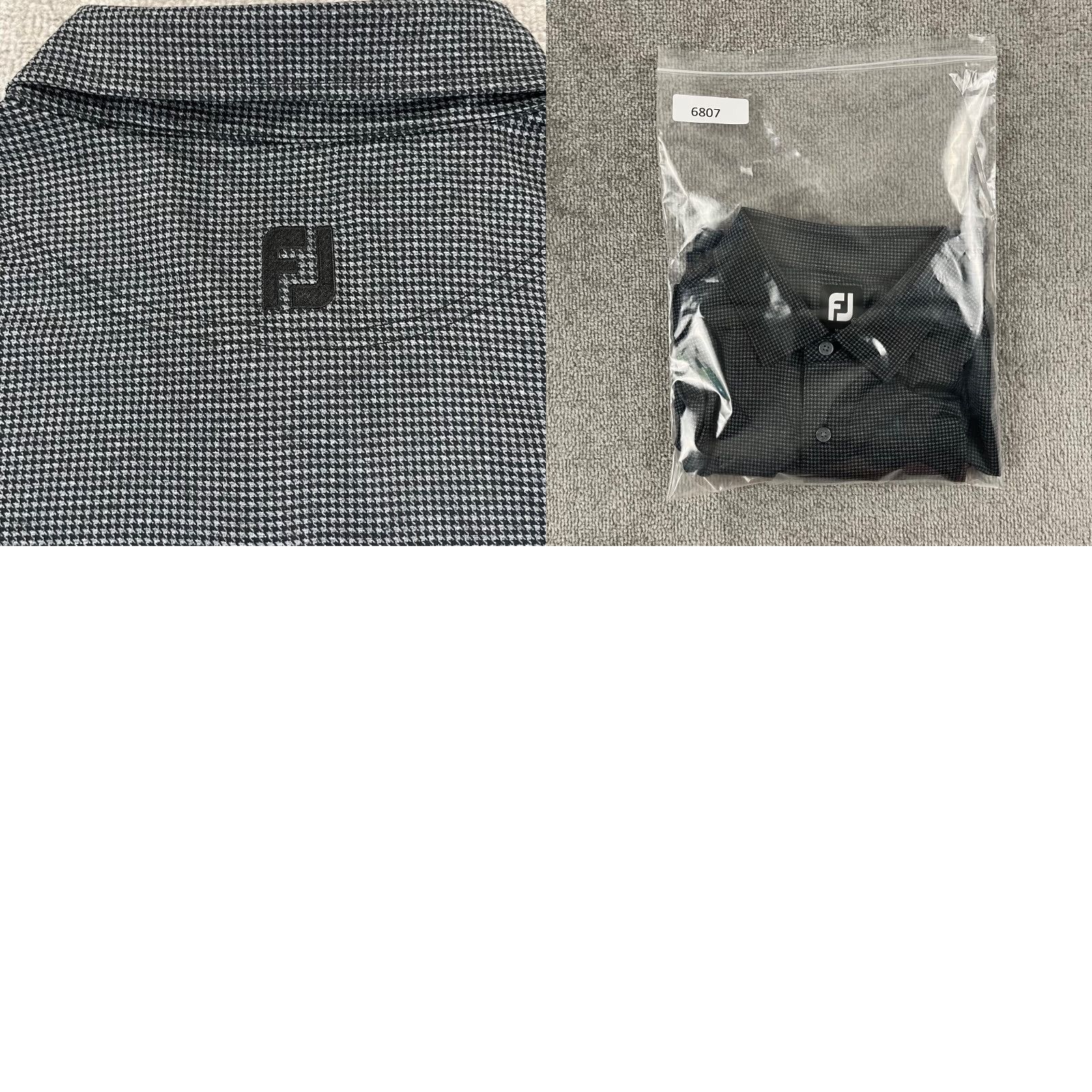 Footjoy FootJoy Shirt Mens XL Black Houndstooth Golf Stretch Performance Mens Size US XL / EU 56 / 4 - 8 Thumbnail