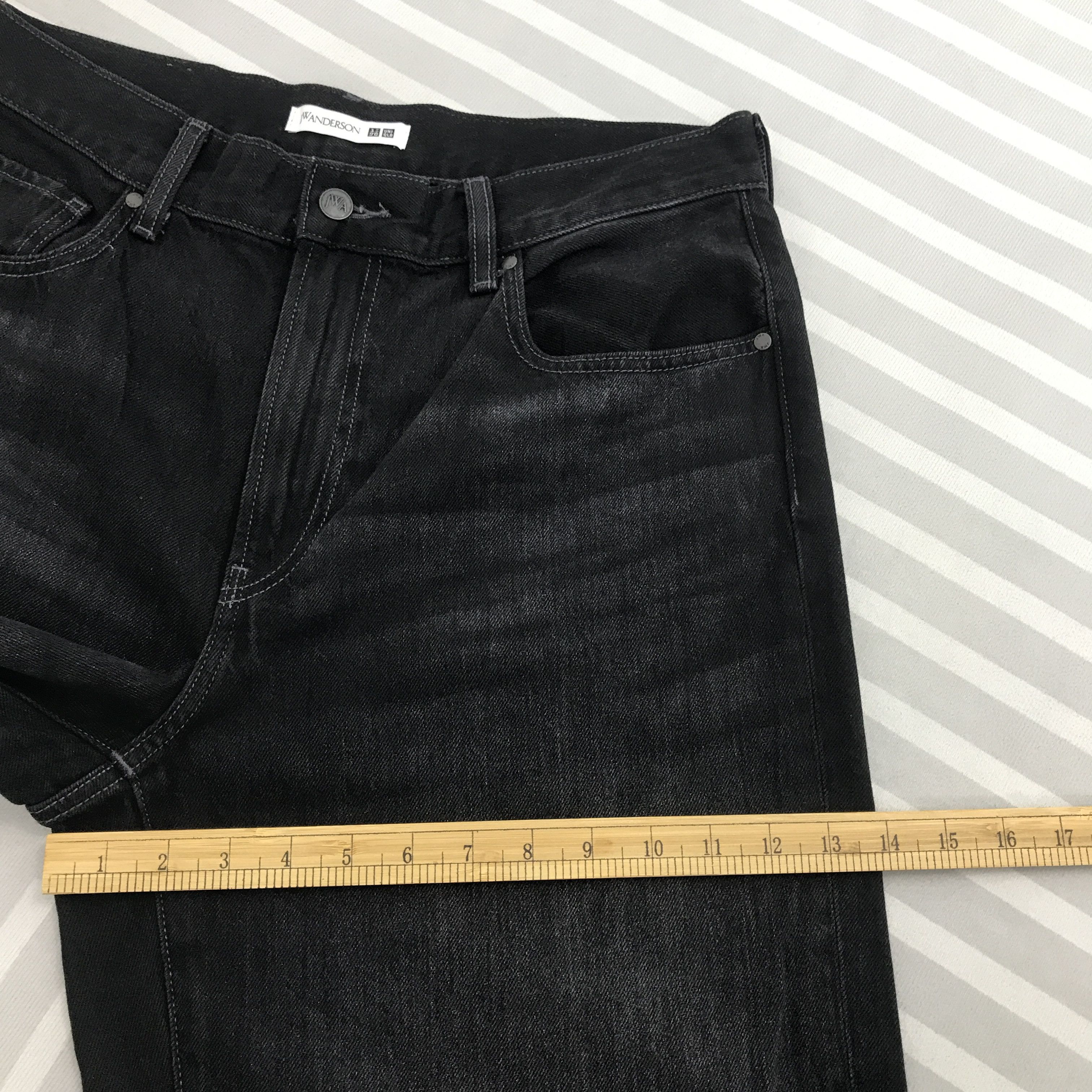 JW Anderson × Japanese Brand × Vintage Vtg JW Anderson x Uniqlo Baggy Black Denim pants Size US 33 - 9 Thumbnail