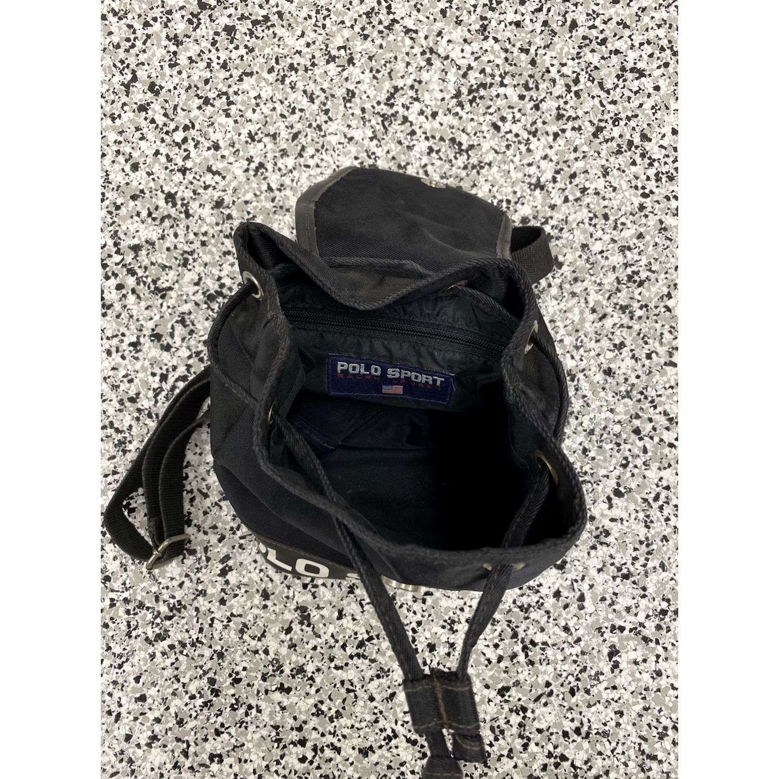 Vintage VINTAGE Polo Sport Ralph Lauren Black Bucket Backpack Bag Handbag Purse Size ONE SIZE - 5 Thumbnail