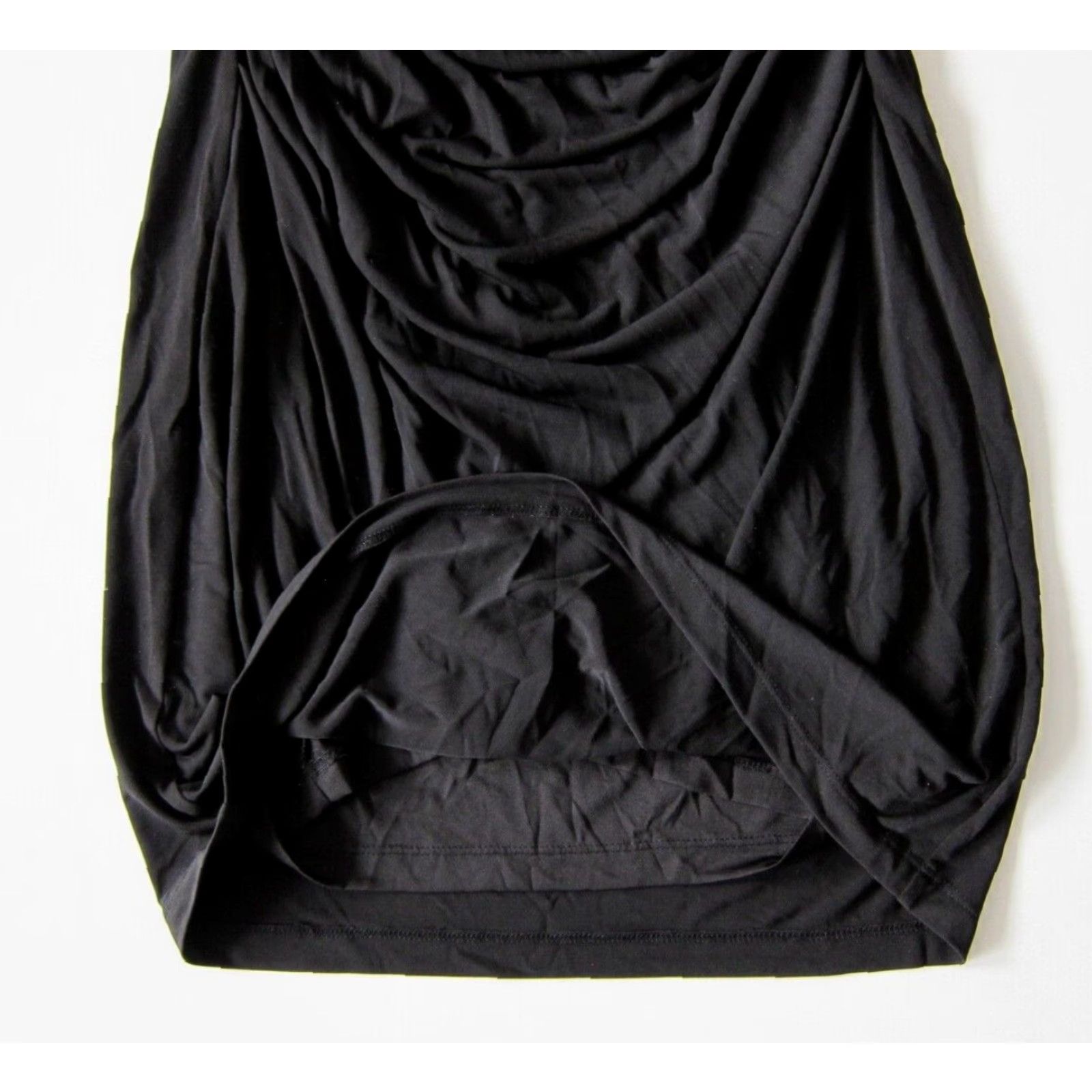 Vintage Spense Petite Black Stretch Ruched Sleeveless Square Neck Shift Dress 10P Size L / US 10 / IT 46 - 7 Thumbnail