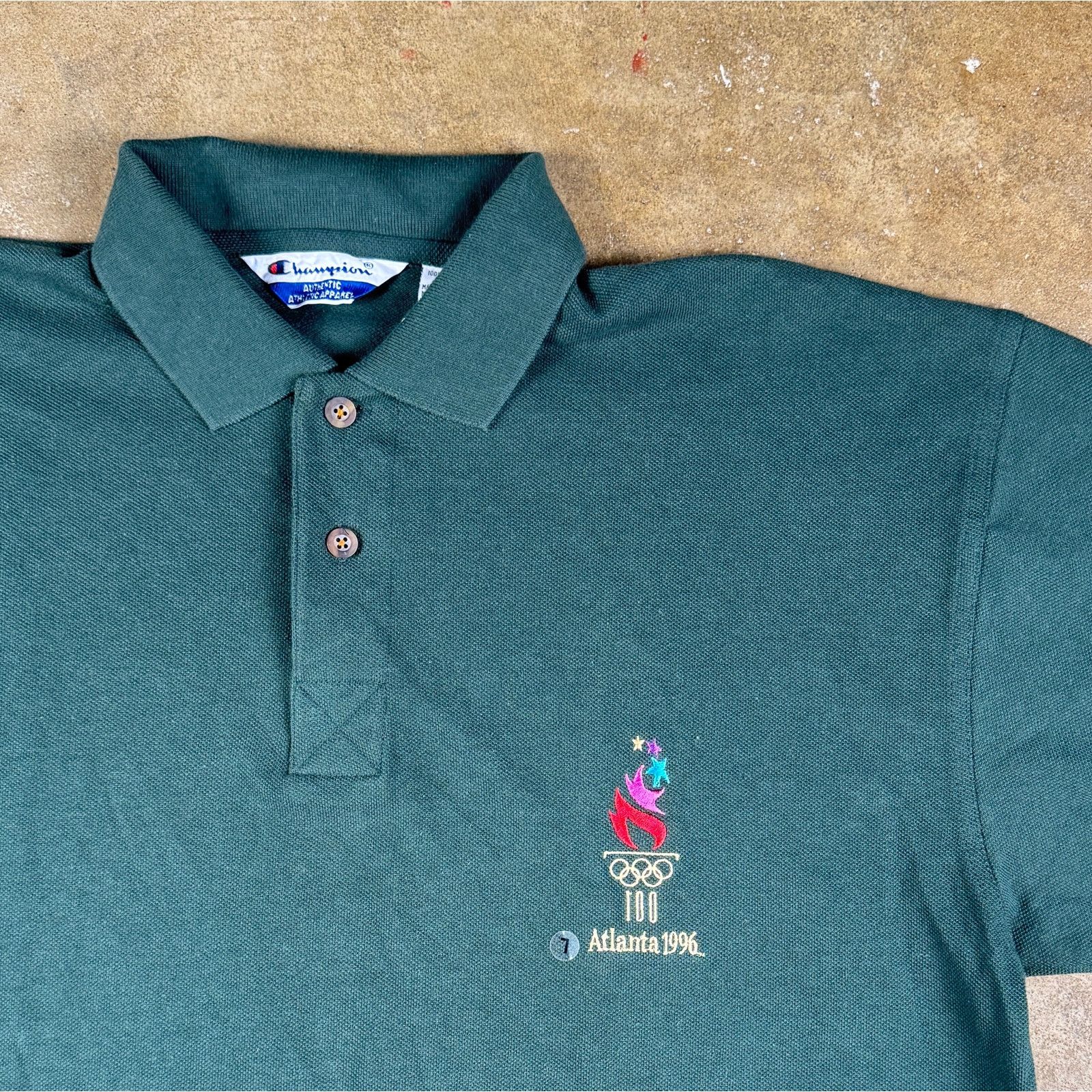 Champion Vtg Champion 1996 ATL Olympics Polo Shirt Men’s L Green NWT Size US L / EU 52-54 / 3 - 2 Thumbnail
