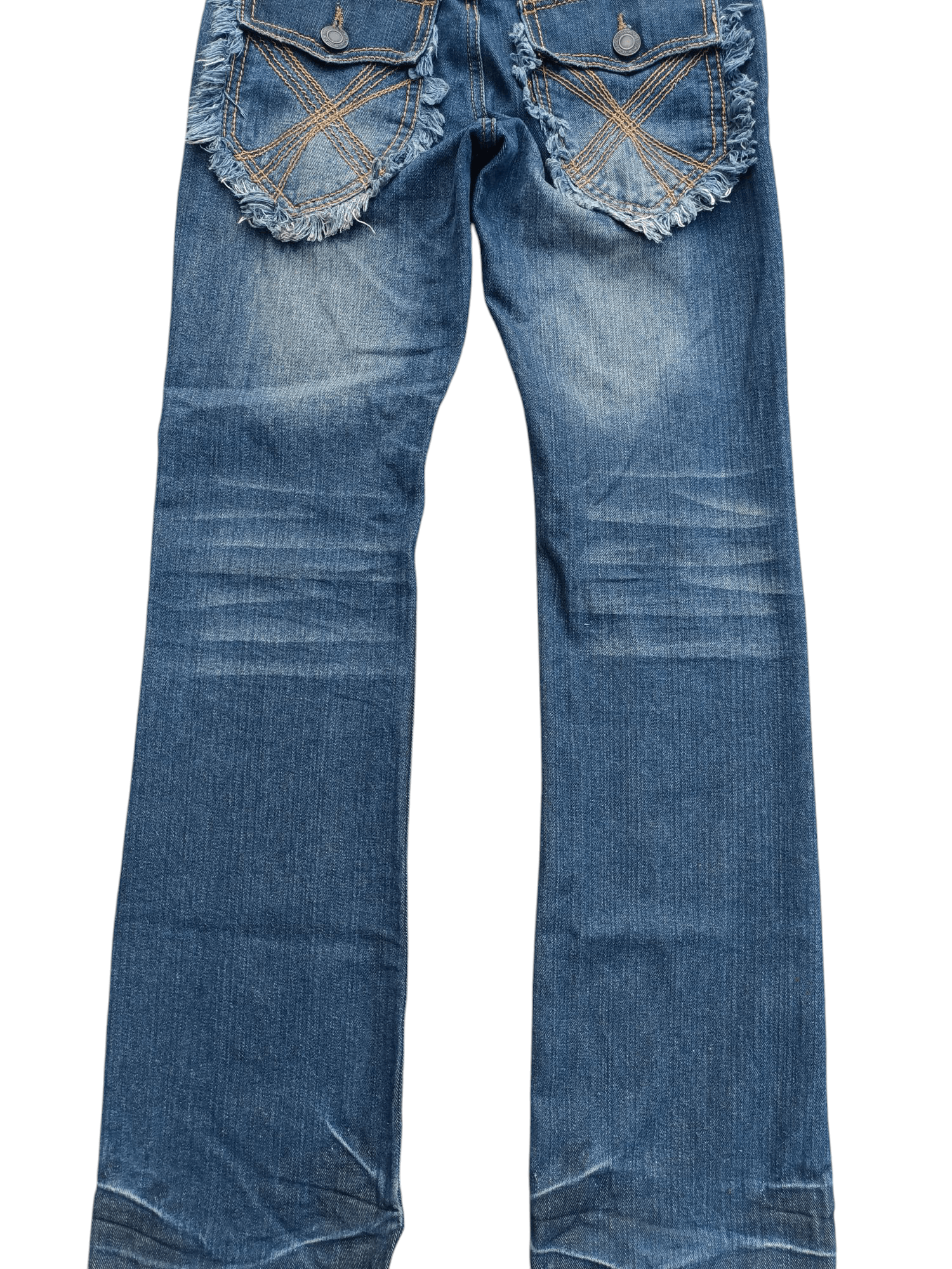 Japanese Brand × Seditionaries VTG Xfrm Japan Punk Style Stud Flare Distressed Jeans E253 Size US 29 - 16 Thumbnail